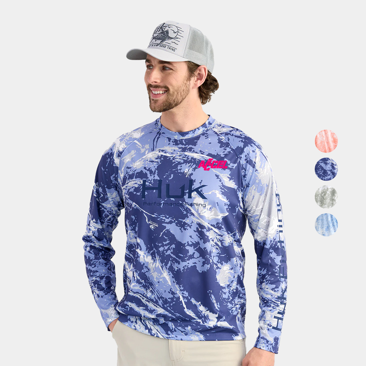 Huk® Men's Mossy Oak UVGuard Performance Hoodie with Custom Logo