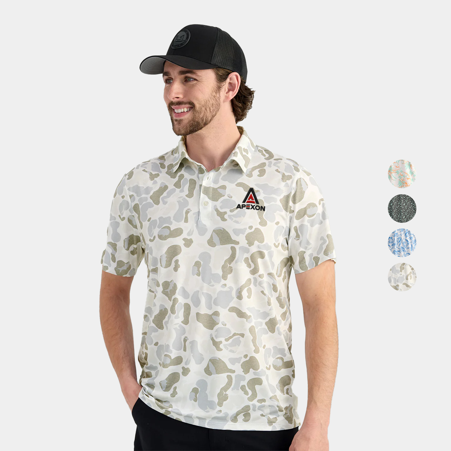 Huk® Men's UVGuard Lightweight Everyday Printed Polo Shirt with Custom Logo