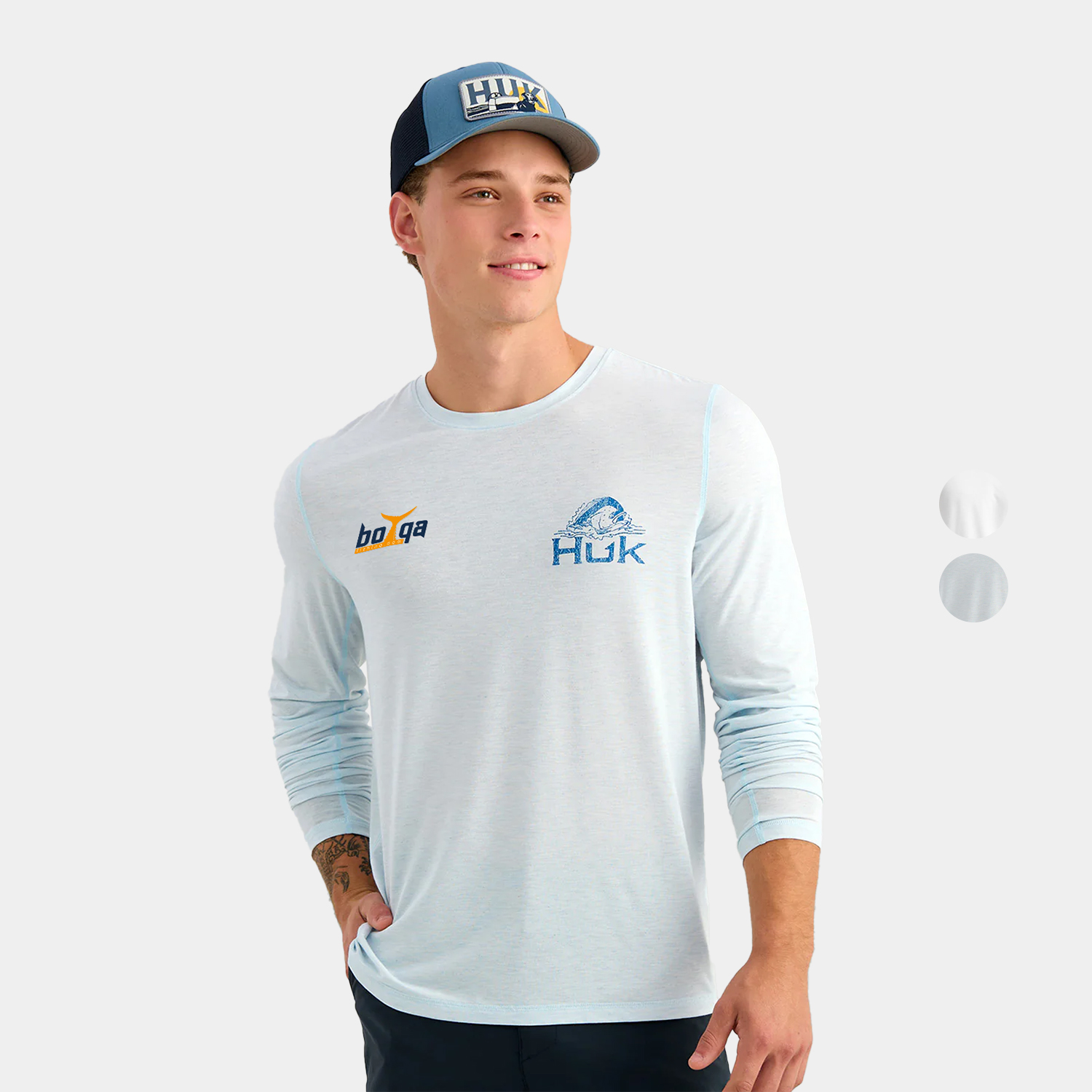 Huk® Men's Lightweight Raglan Full Sleeve Graphic T-shirt with Custom Logo