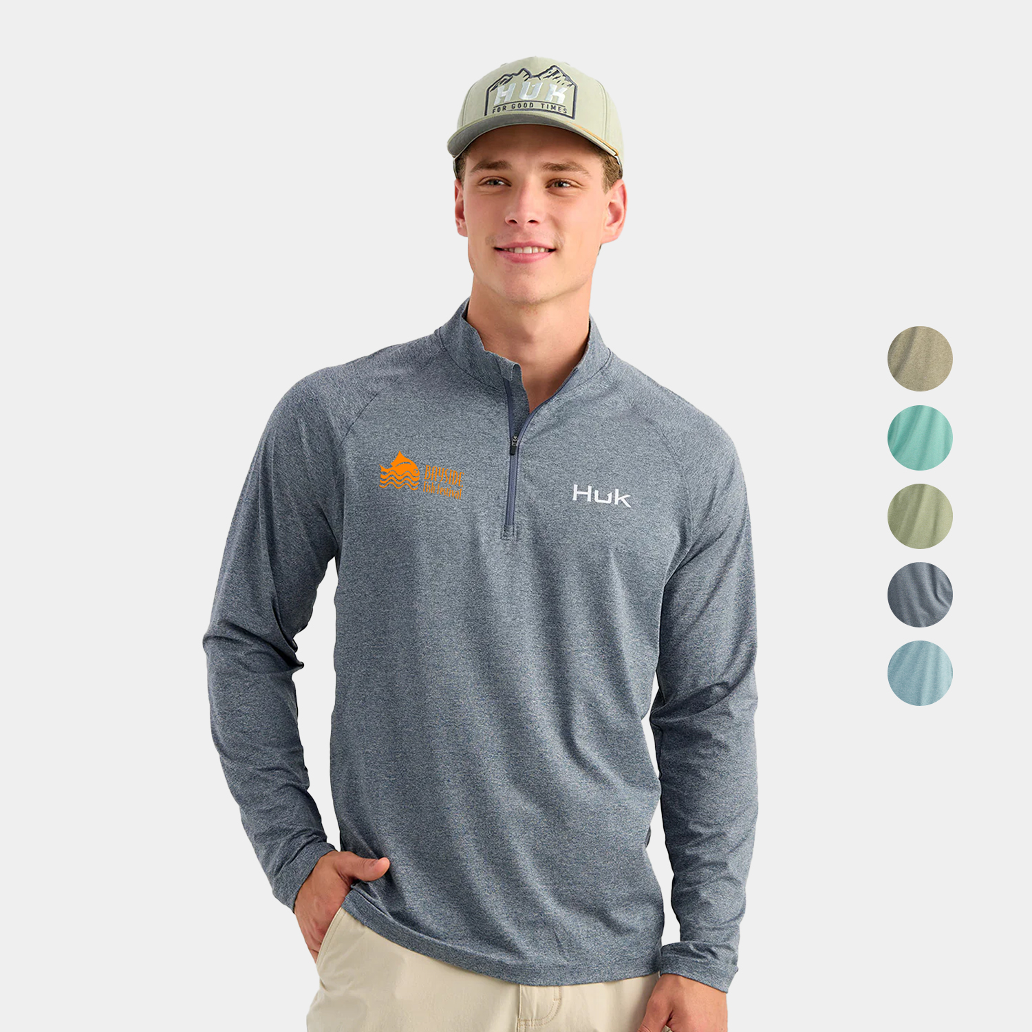 Huk® Men's UPF 30+ Performance Quarter Zip Top with Custom Logo