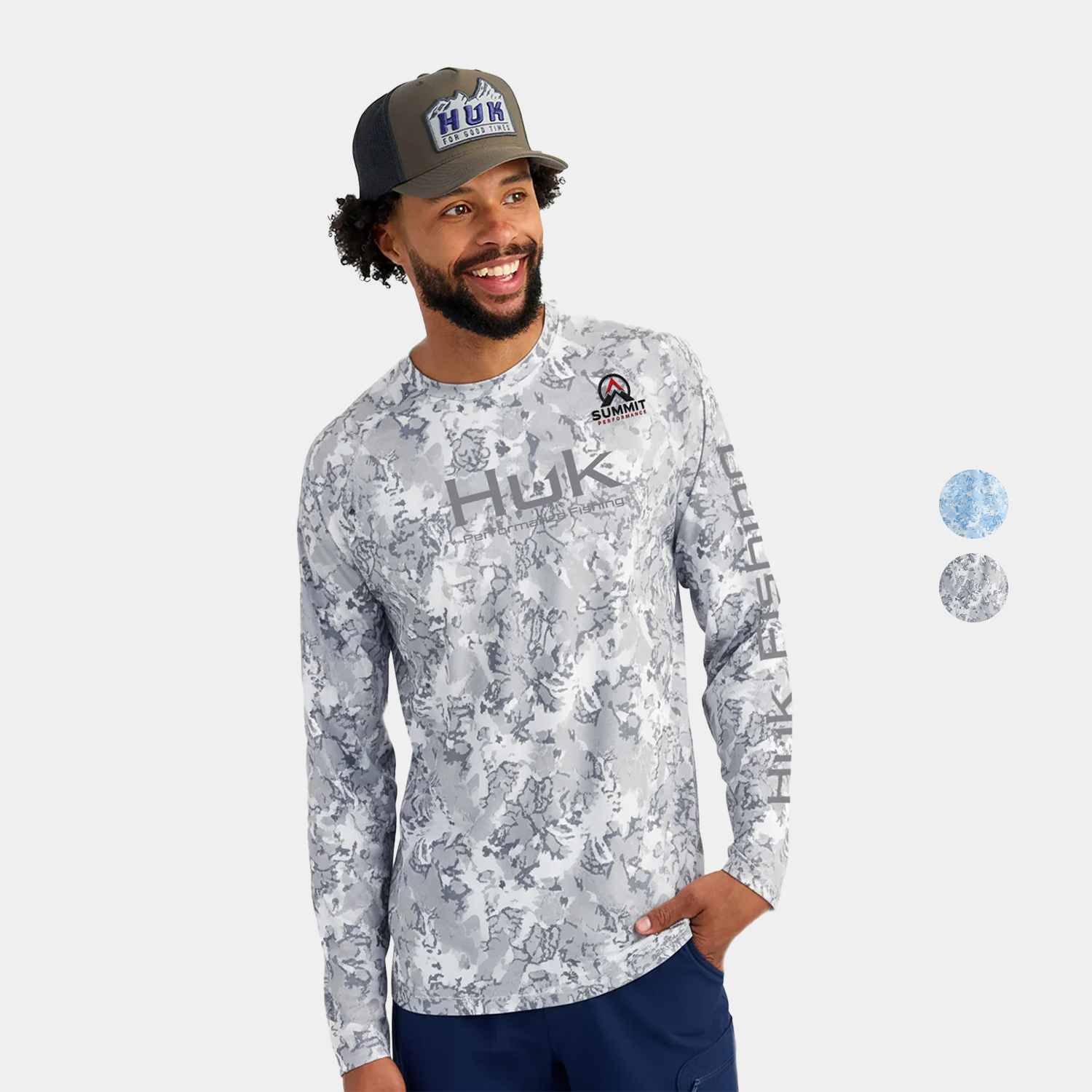 Huk® Men's Fin Flats Print Performance Full Sleeve Fishing Shirt