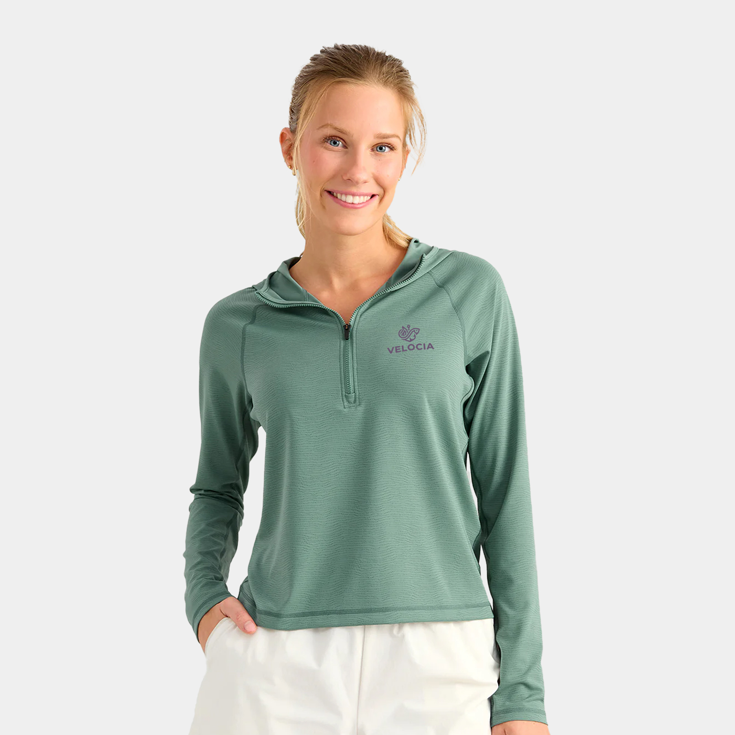 Huk® Women's UPF 50+ Performance Cropped Hoodie with Custom Logo