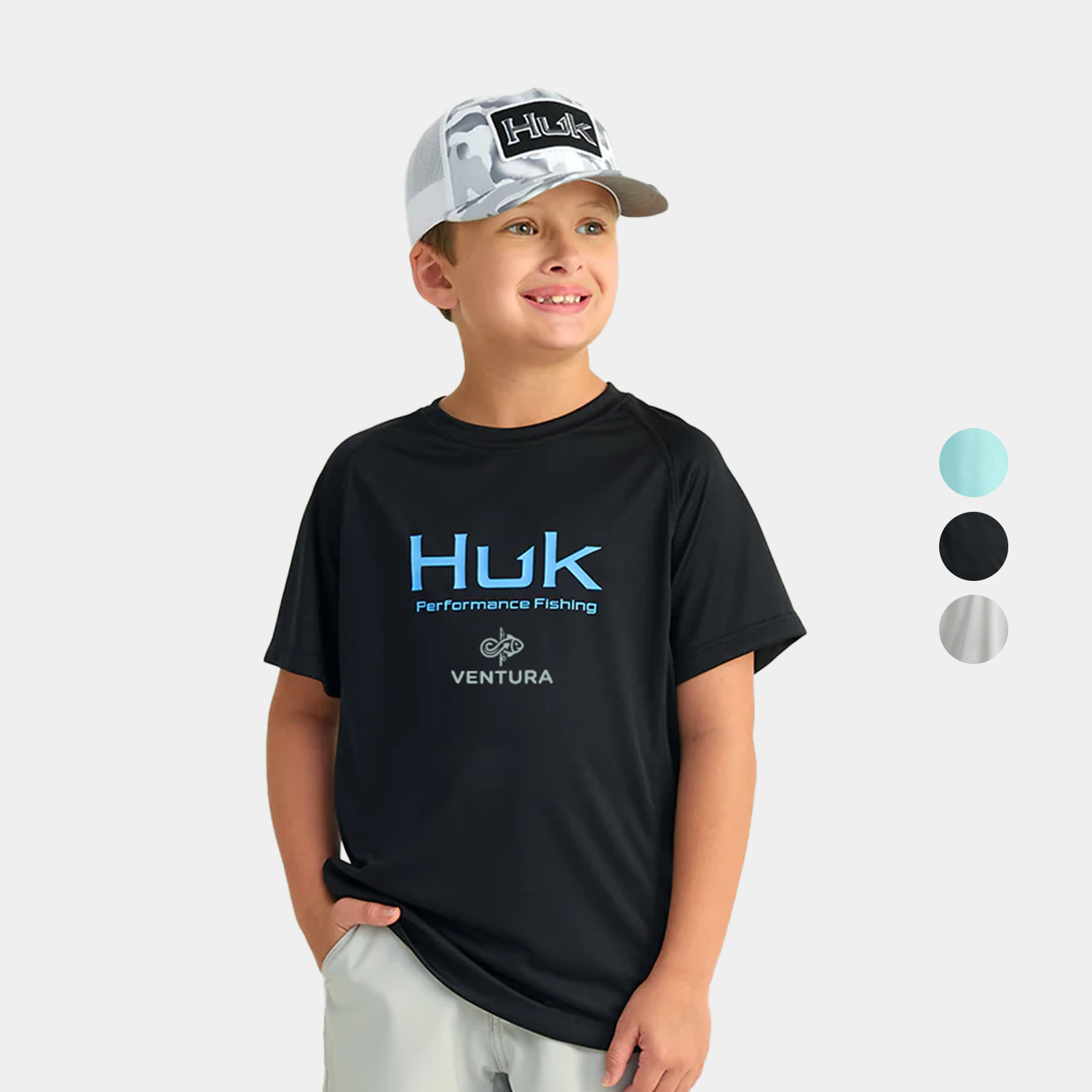 Huk® Youth Short Sleeve Sun Protection Shirt with Custom Logo