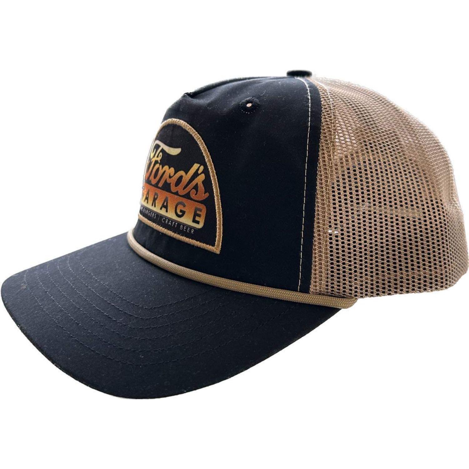 Premium Taslon & Mesh Fabric 5-Panel Rope Halfmoon Structured Cap with Snapback Closure