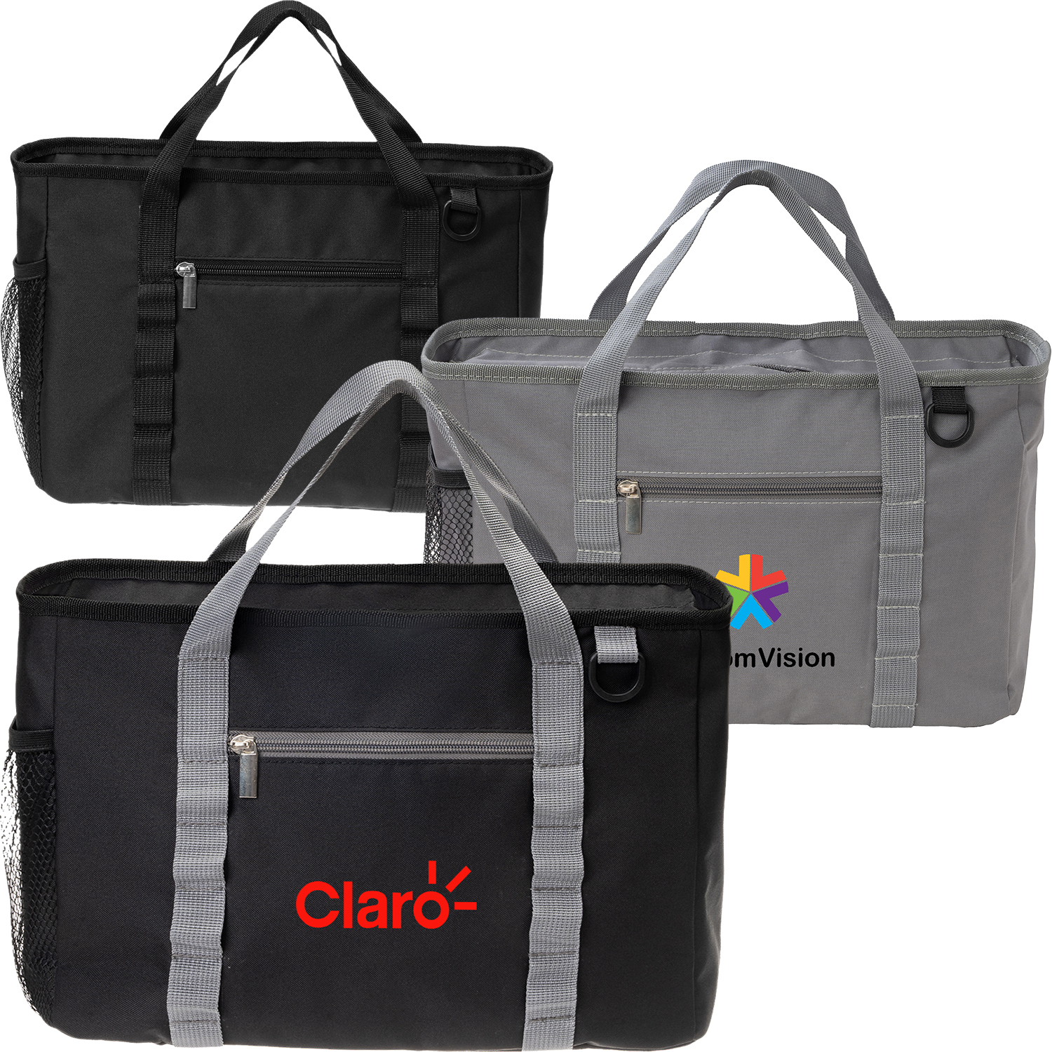 Soft Pack Insulated Cooler Lunch Bag with Zipper Pockets