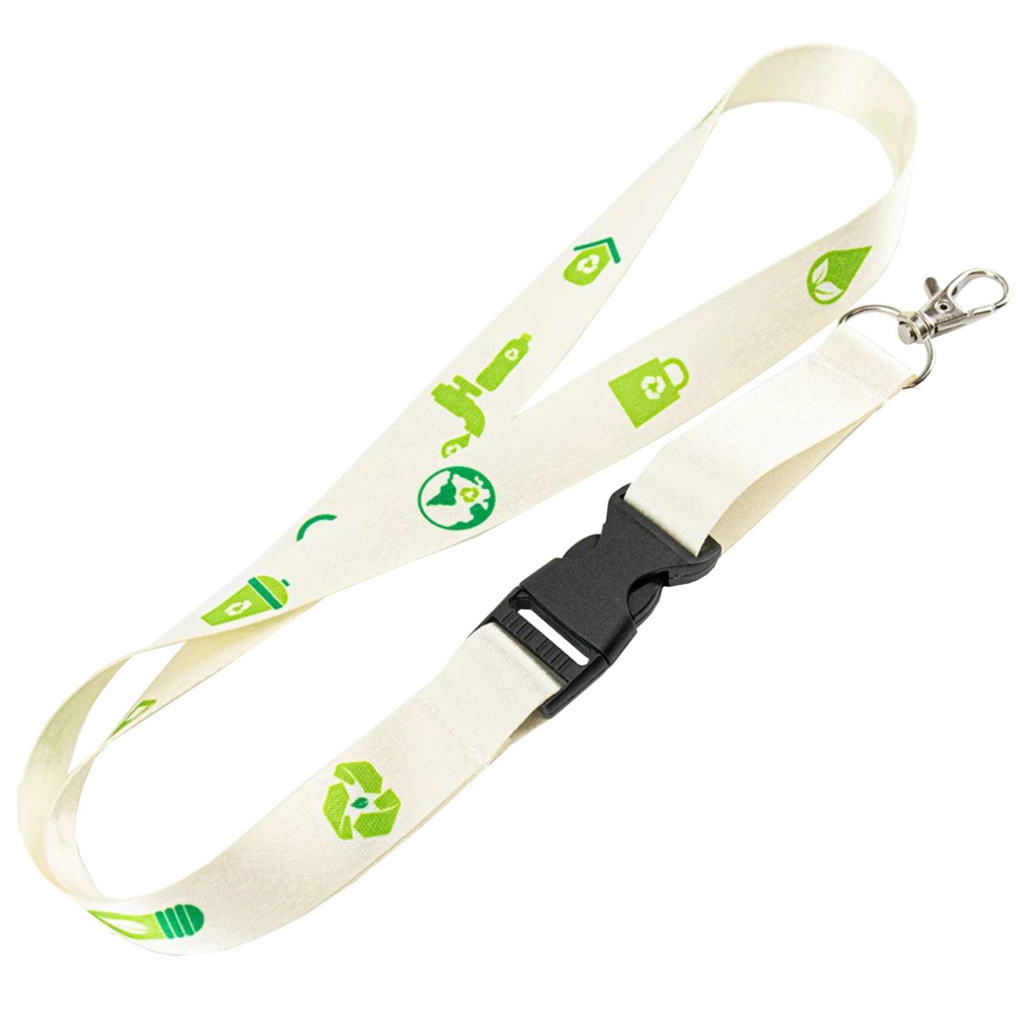 Custom Biodegradable Bamboo Eco-friendly Lanyard w/ Buckle Release