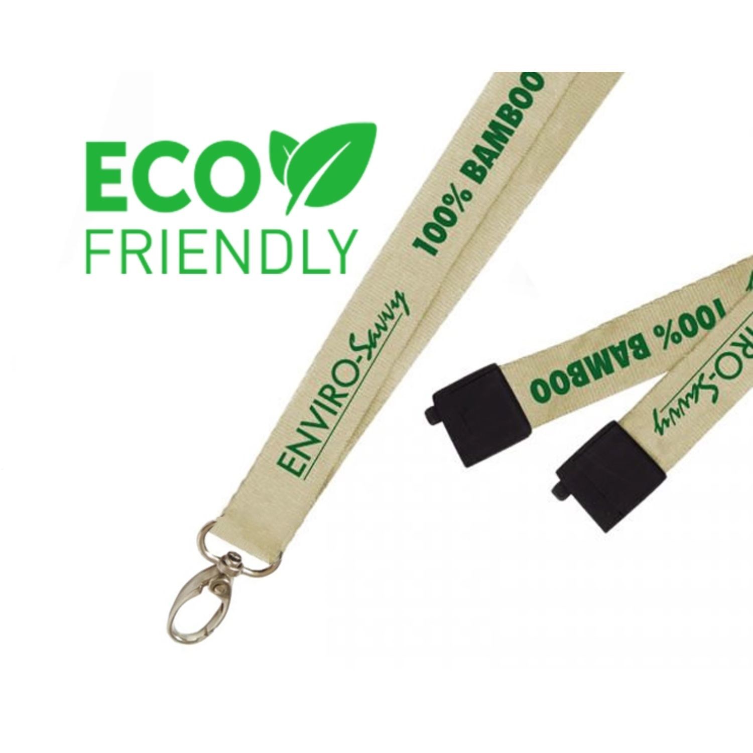 Eco-friendly Bamboo Biodegradable Lanyard w/ Safety Breakaway