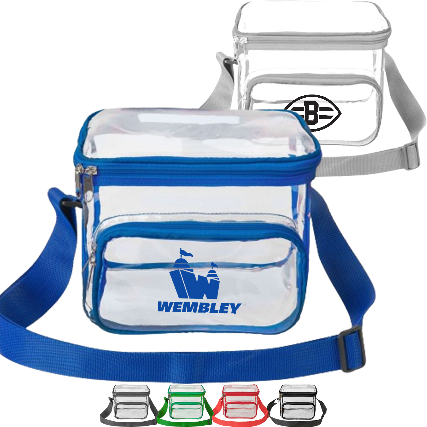 Stadium Approved Clear PVC Transparent Lunch Bag with Front Zipper Pocket