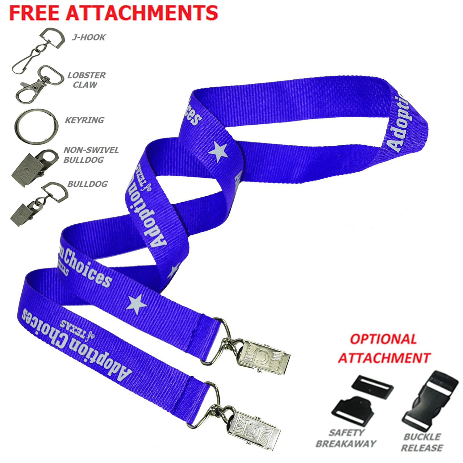3/4" Double Ended Polyester Lanyard