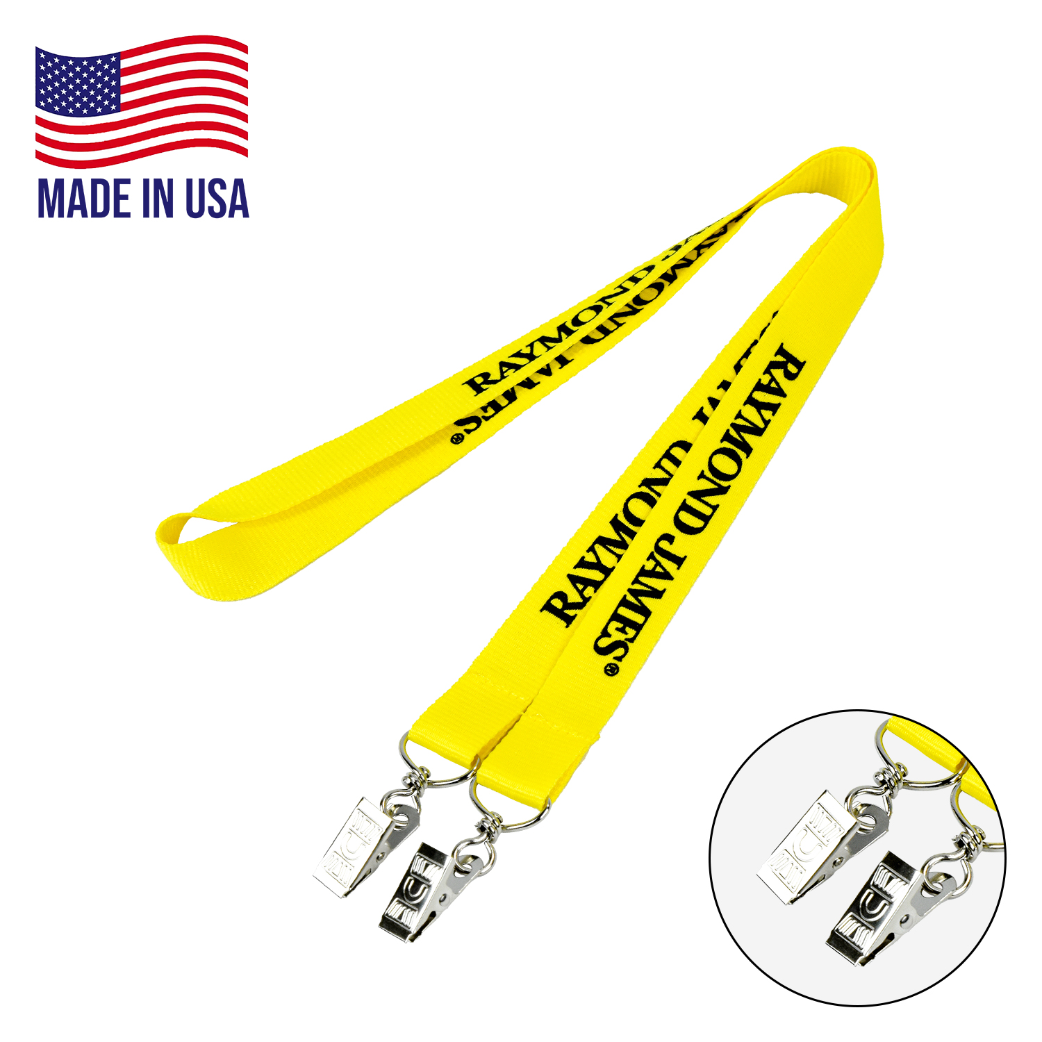 USA Made Double Ended Lanyard - Polyester