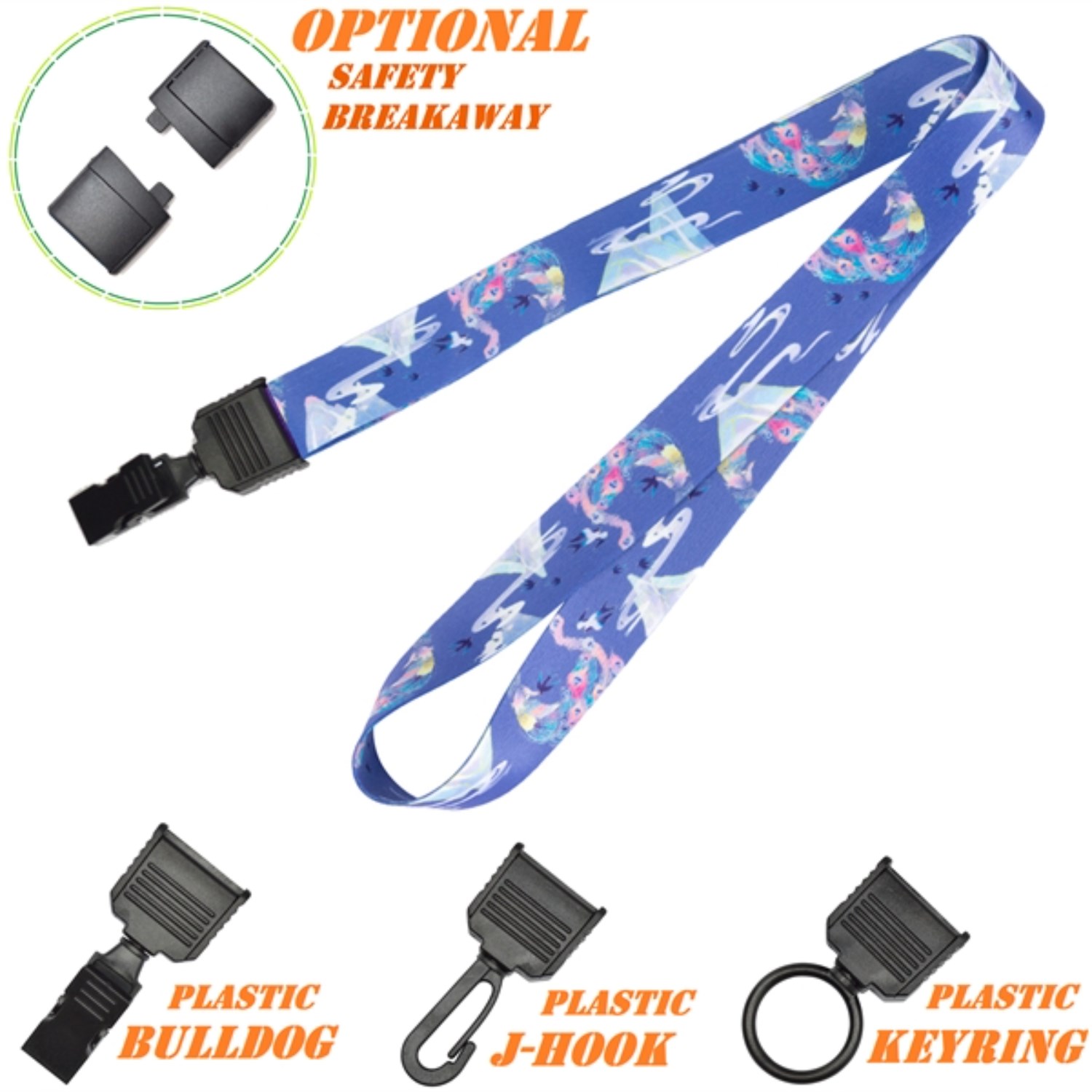 Full Bleed Sublimation Lanyards w/ FREE Plastic Attachment