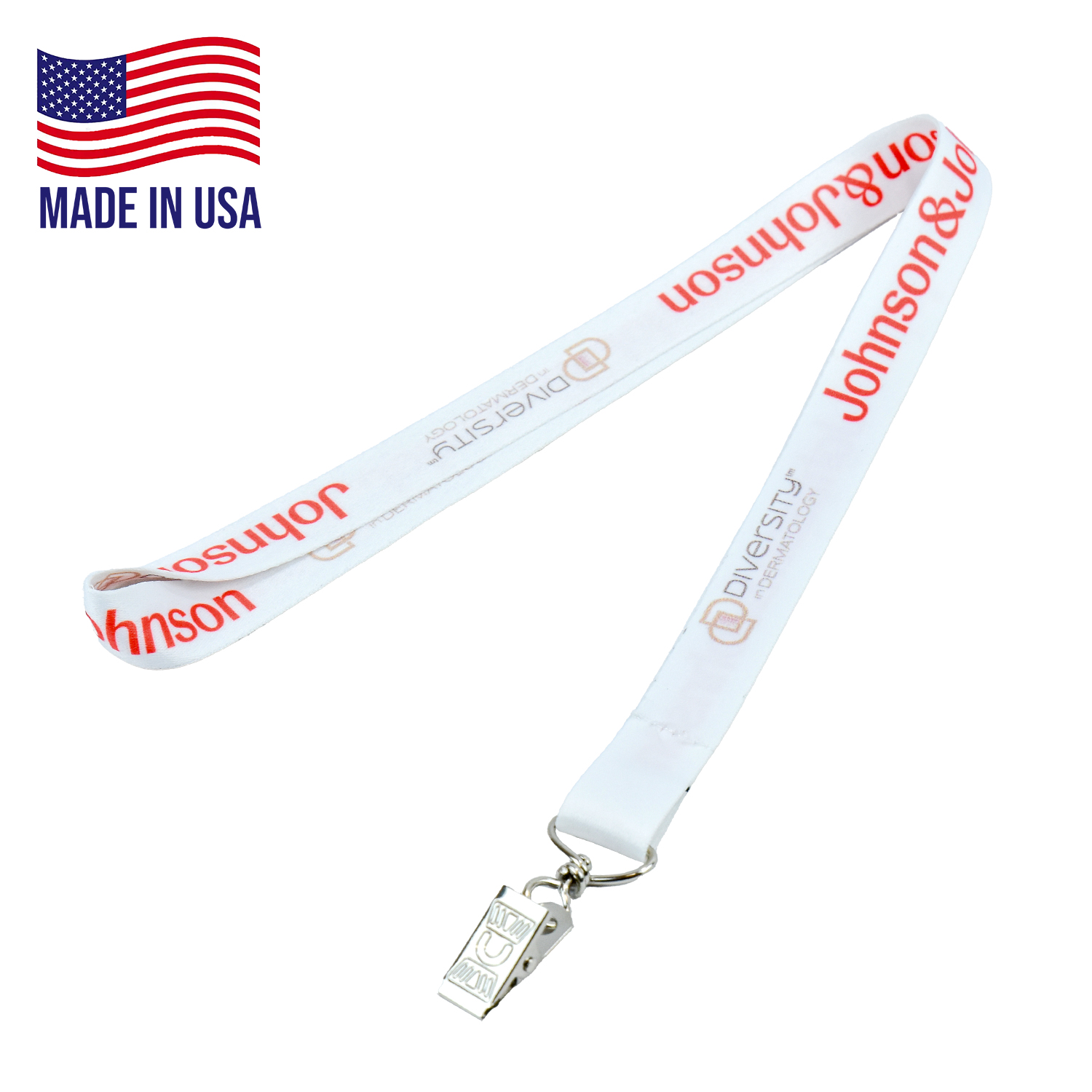 USA made Lanyard - 3/4 inch Dye-Sublimation w/ Bulldog Clip