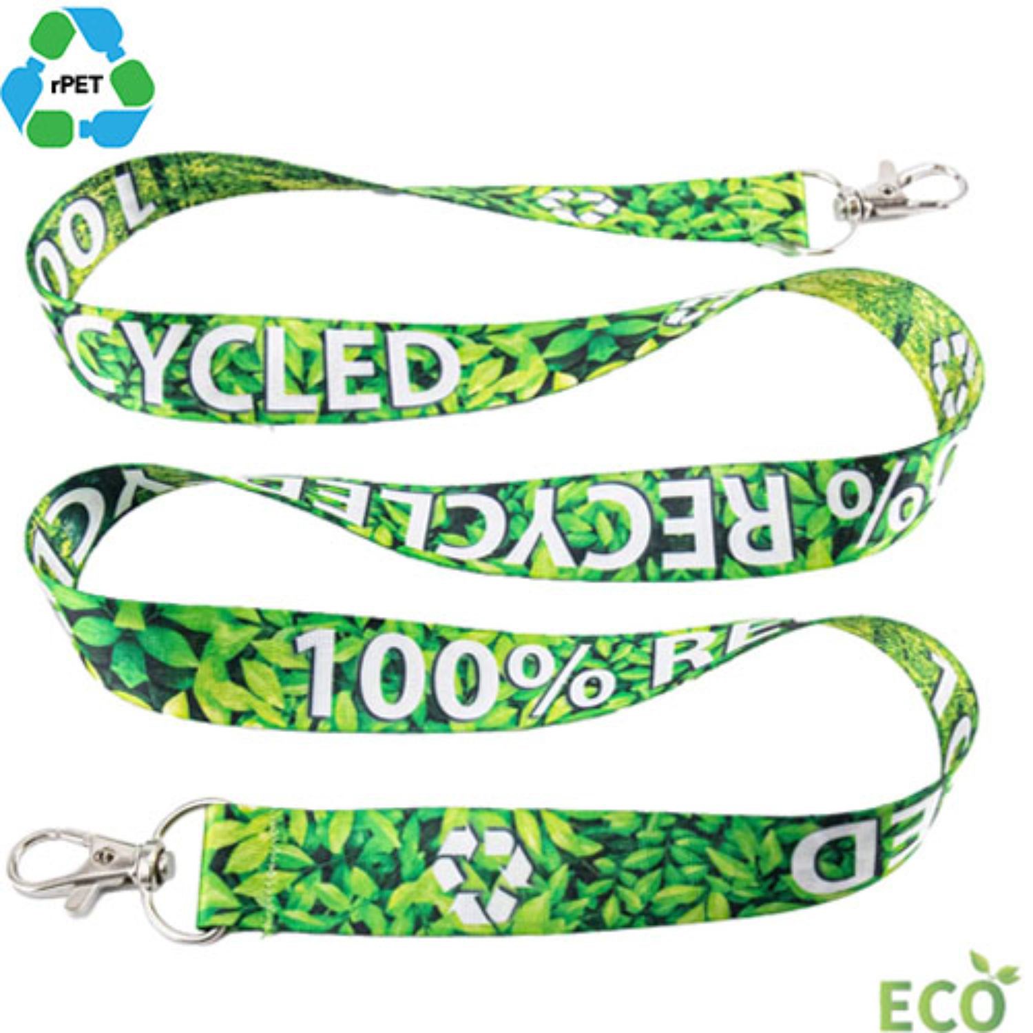 Eco-friendly Dye-Sublimated rPET Double Ended Lanyard
