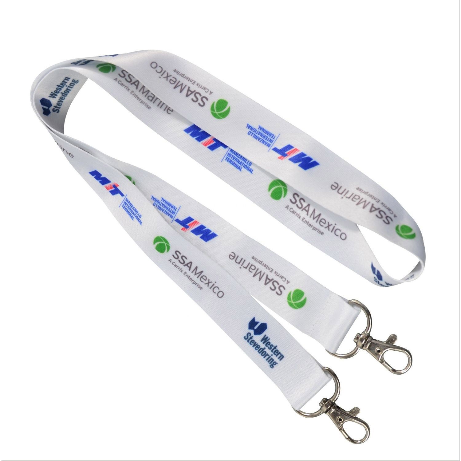 3/4" Double Ended Polyester Dye-Sublimation Lanyard Full Color