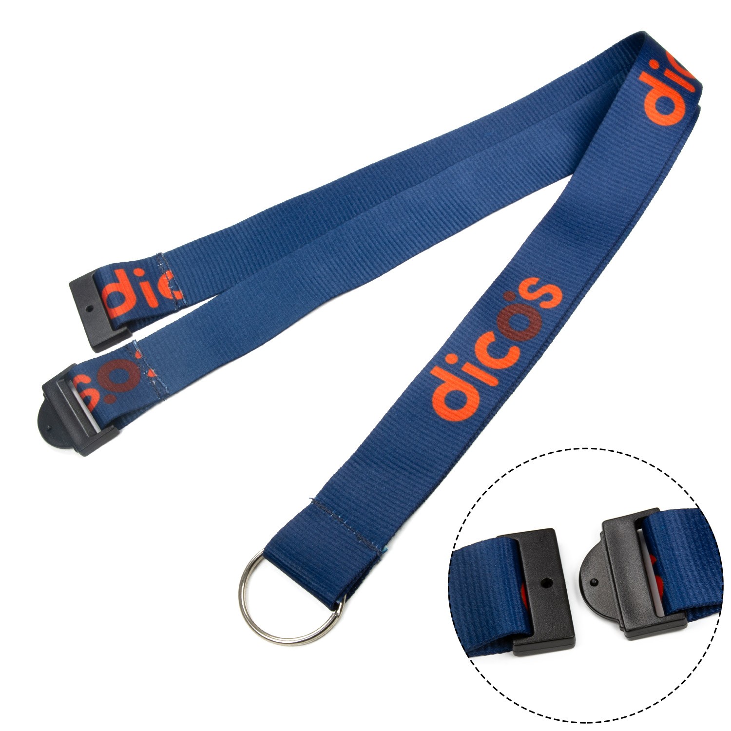 1" Polyester Full color Lanyards with Safety Breakaway