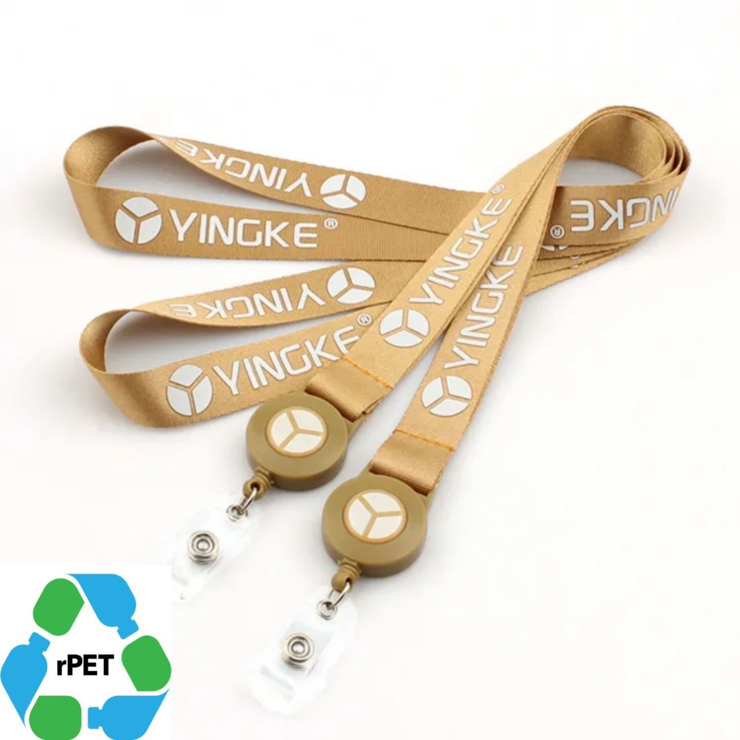 5/8" & 3/4" Eco-friendly Recyclable Polyester Lanyard with Badge Reel