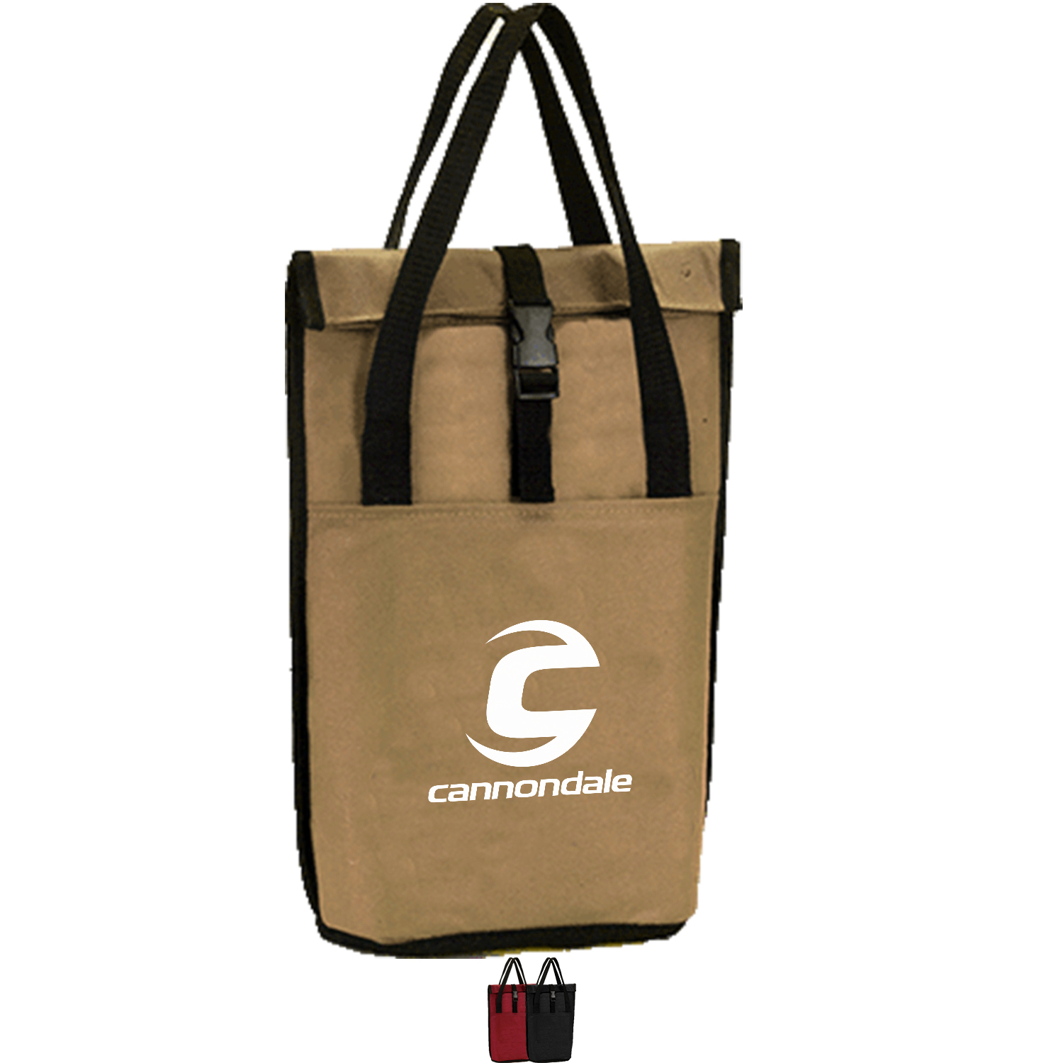 Premium Rolling Chill 2 Bottles Cooler Tote Bag w/ Front Pocket (8” x 14” x 4.5”)