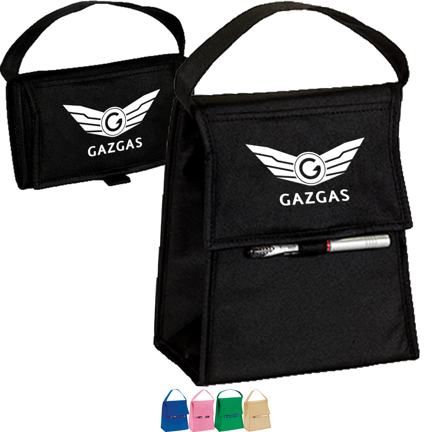 Foldable Insulated 6 Pack Lunch Cooler Bag (8.5” x 10” x 5”)