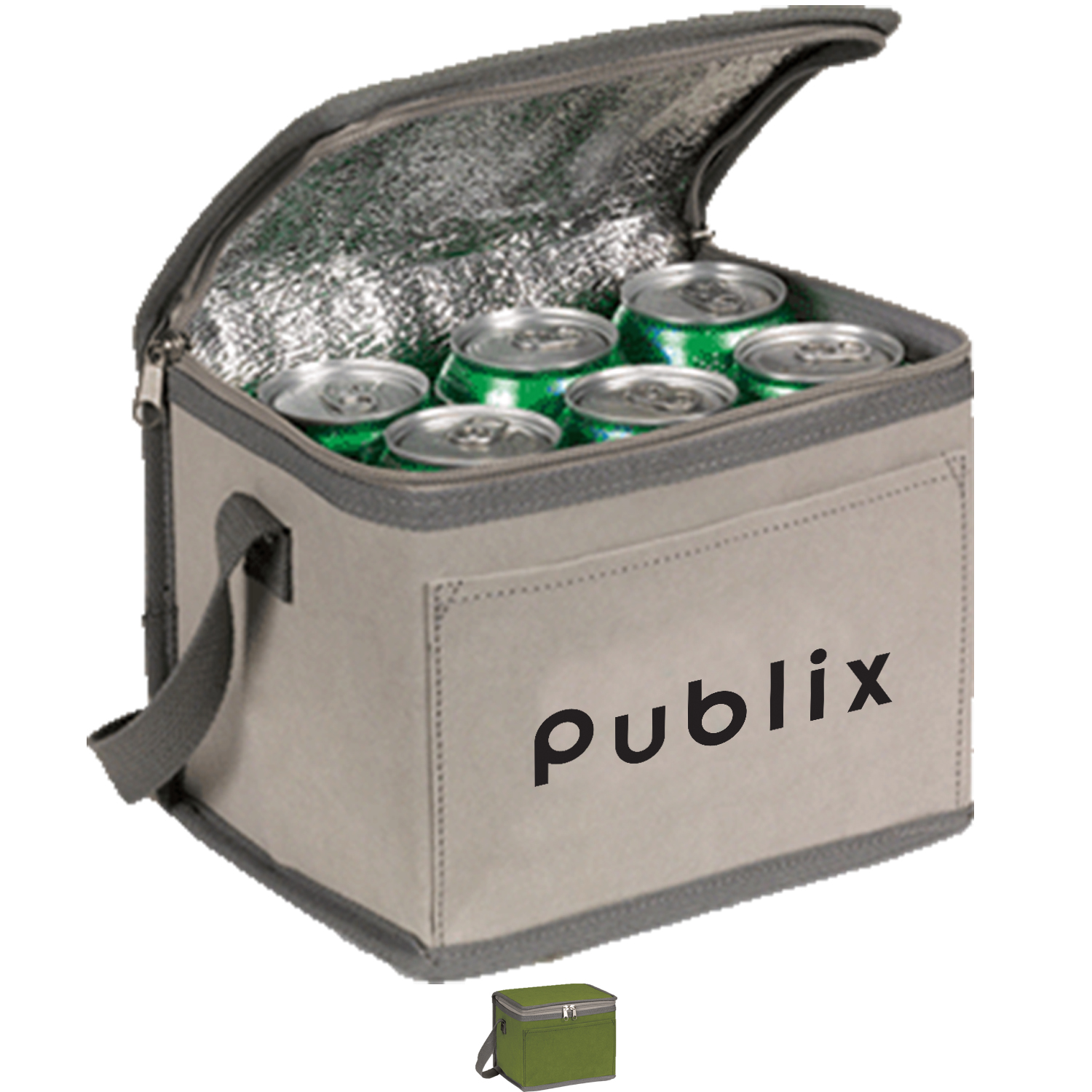 Eco-Insulated Tear Resistant 6-Pack Cooler Bag w/ Front Pocket (8.5” x 6.5” x 6”)