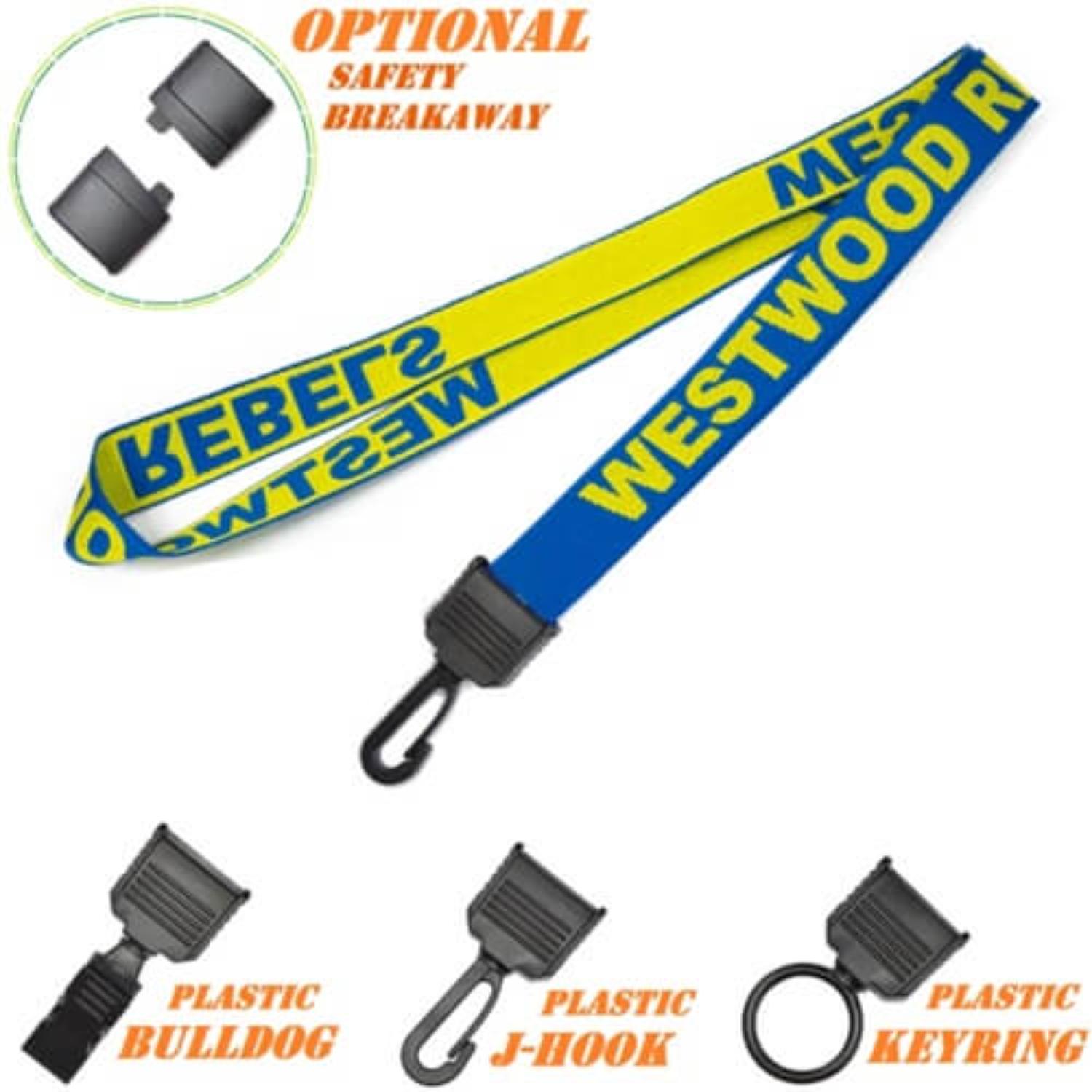 Custom Woven Lanyards w/ Plastic Attachment