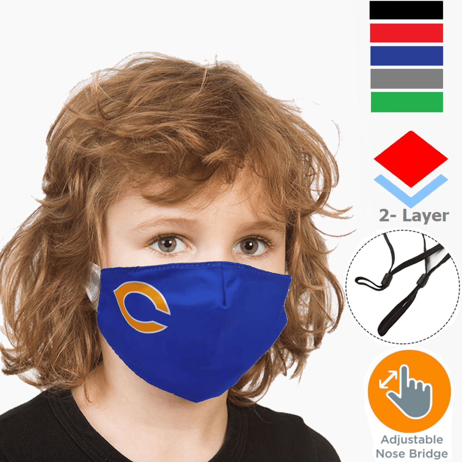 Kids 2-Layer Reusable Face Mask