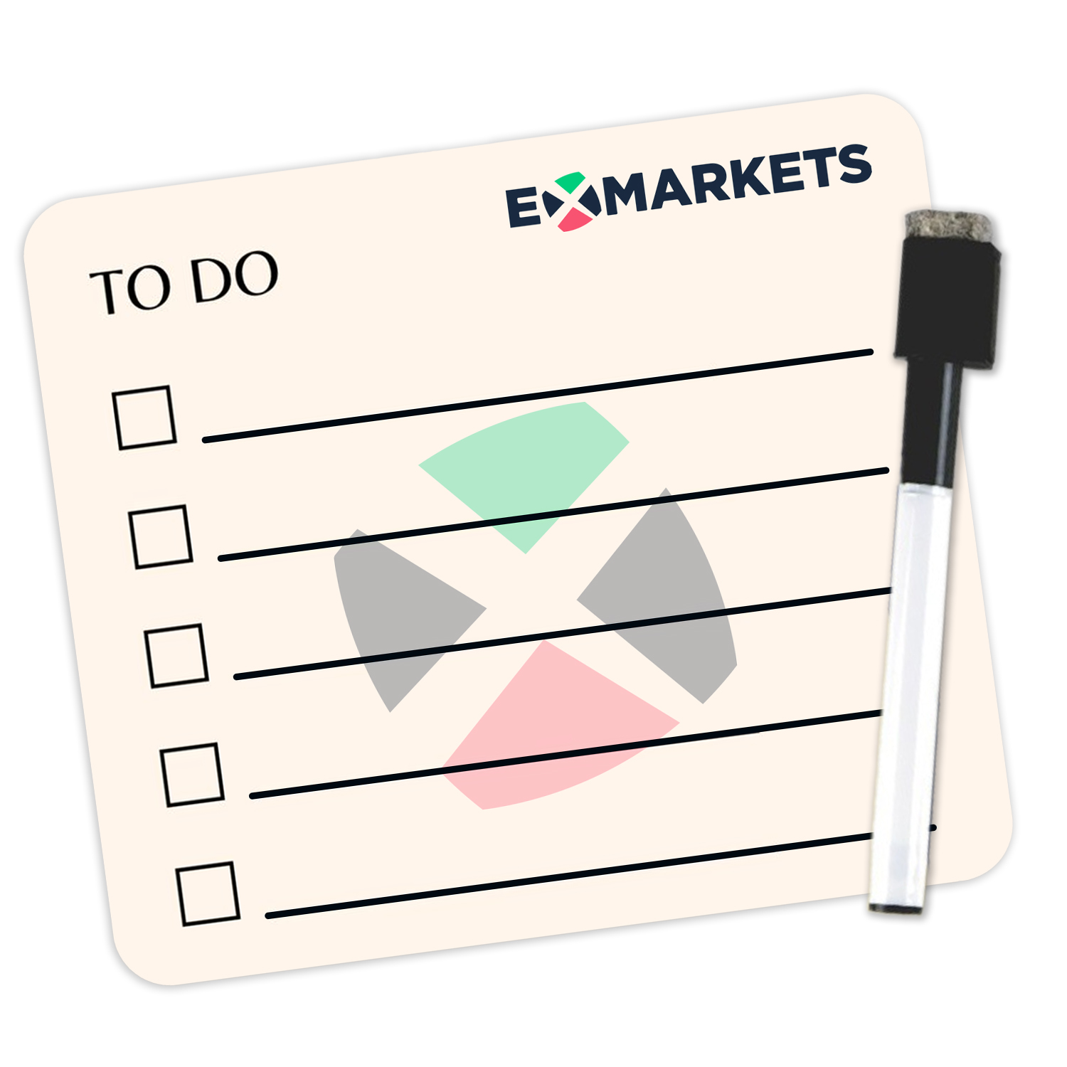 Magnetic Round Corner Dry Erase Memo Board with Pen