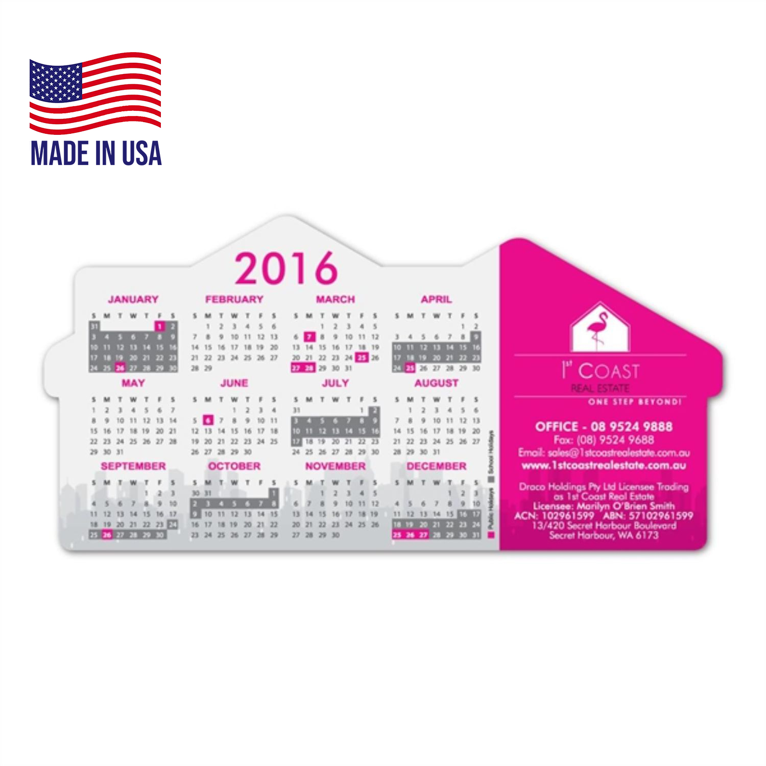 USA Made House Shaped Magnet - 20 mil Real Estate full color magnets