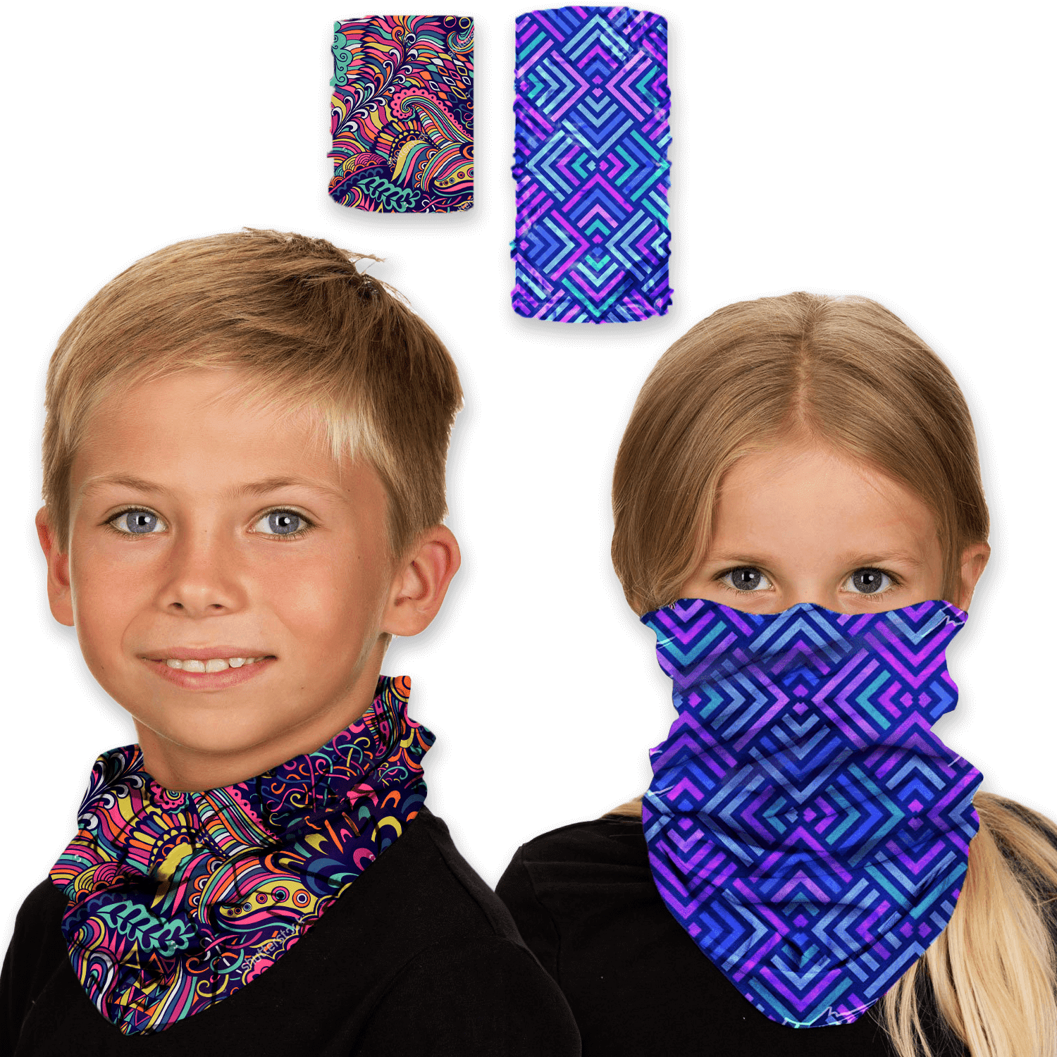 Kids Face Bandana mask Reusable Tube w/ Full color custom