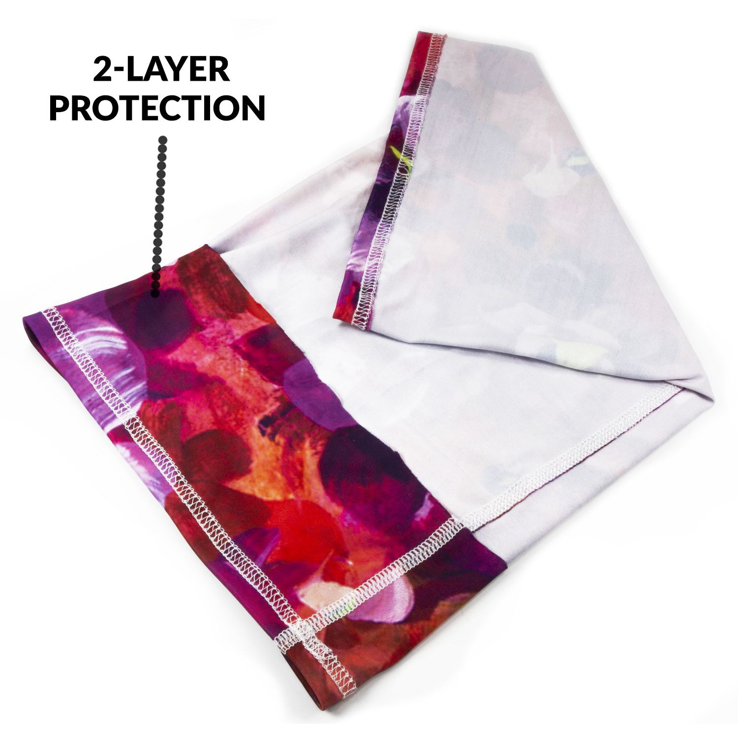 2-Layer Reusable Face Bandana mask Tube w/ Full Color Logo