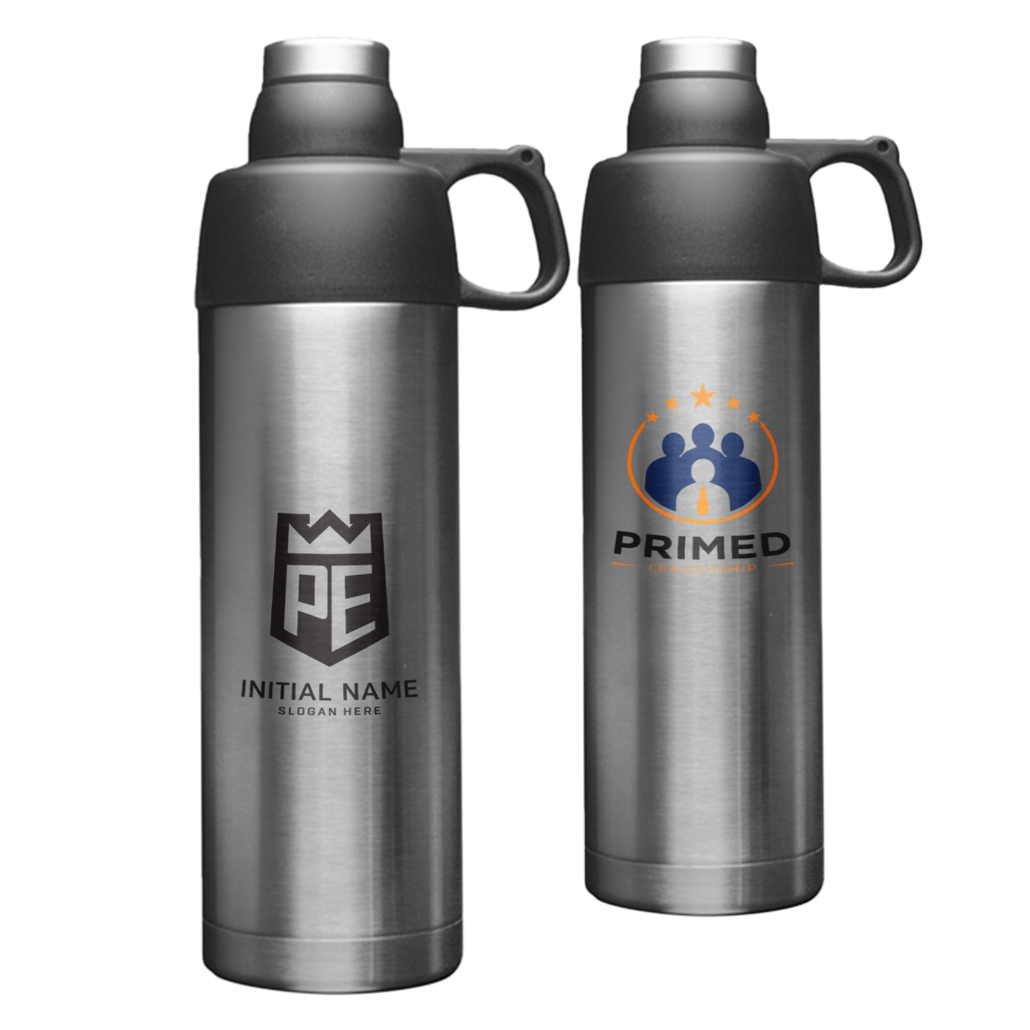 Sports Insulated Bottle Vacuum Steel Flask Silver 18 oz