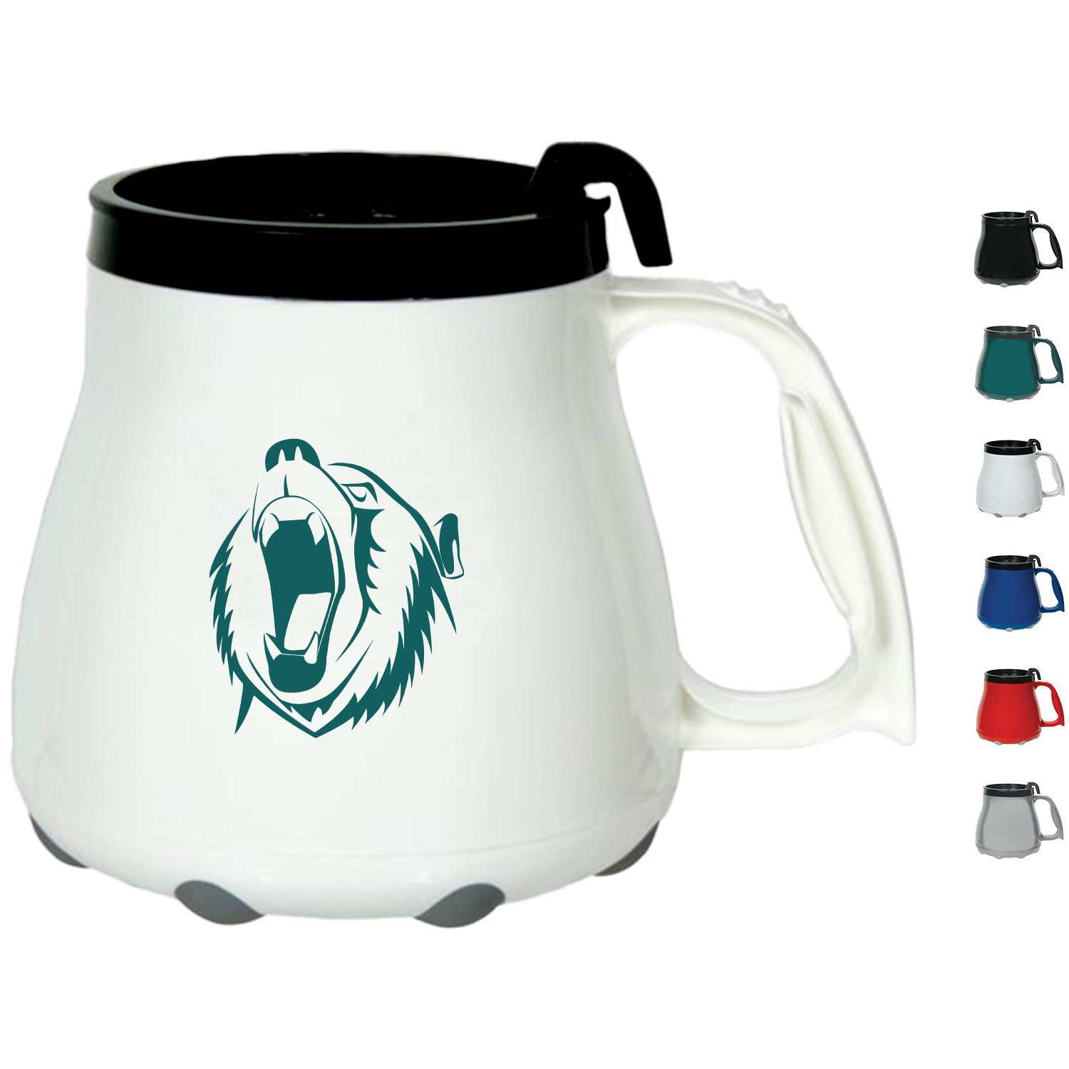 16 oz. Mug W/ Special Rubber Grip Base & Slider Lid