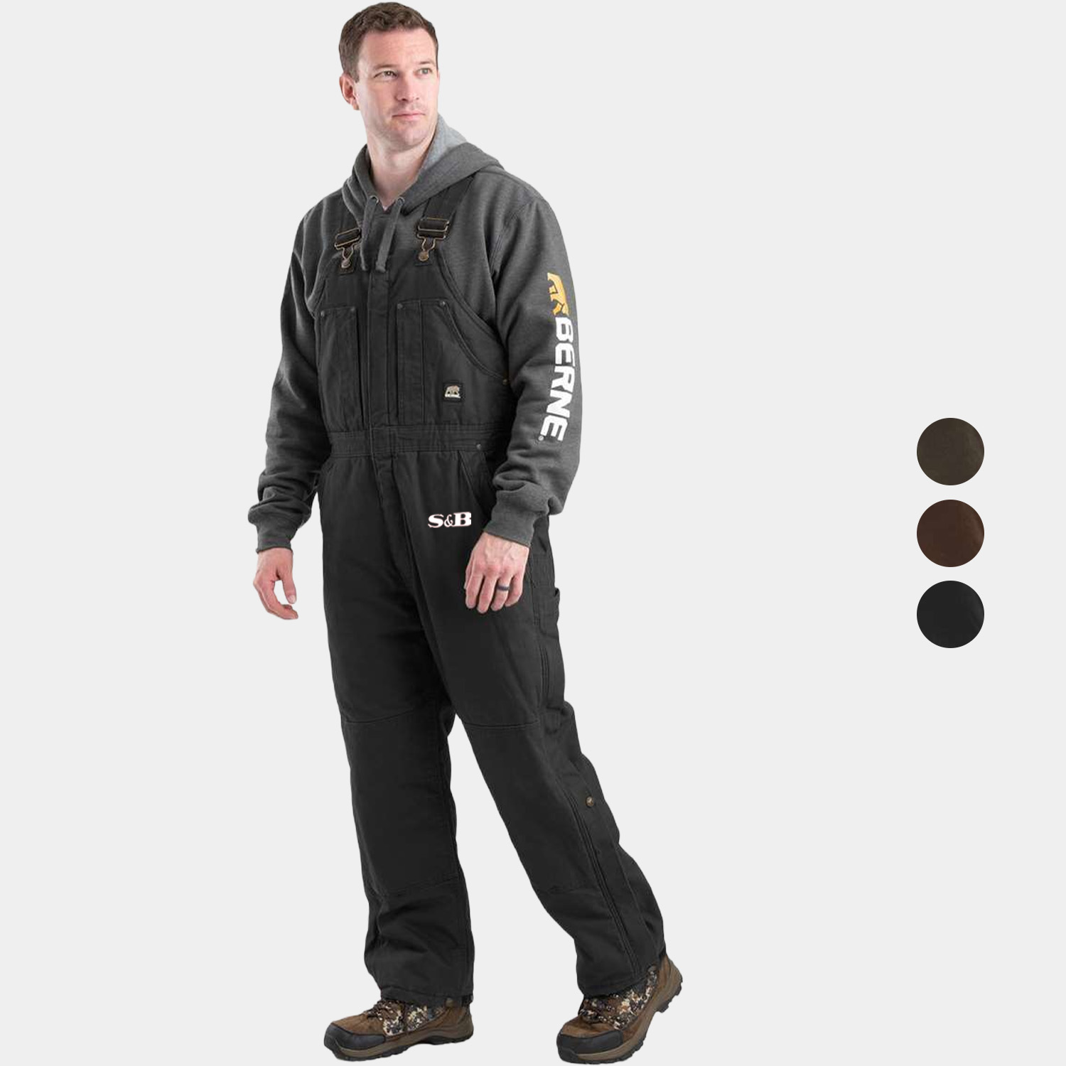 BERNE® Men's Heartland Insulated Washed Duck Bib Overall