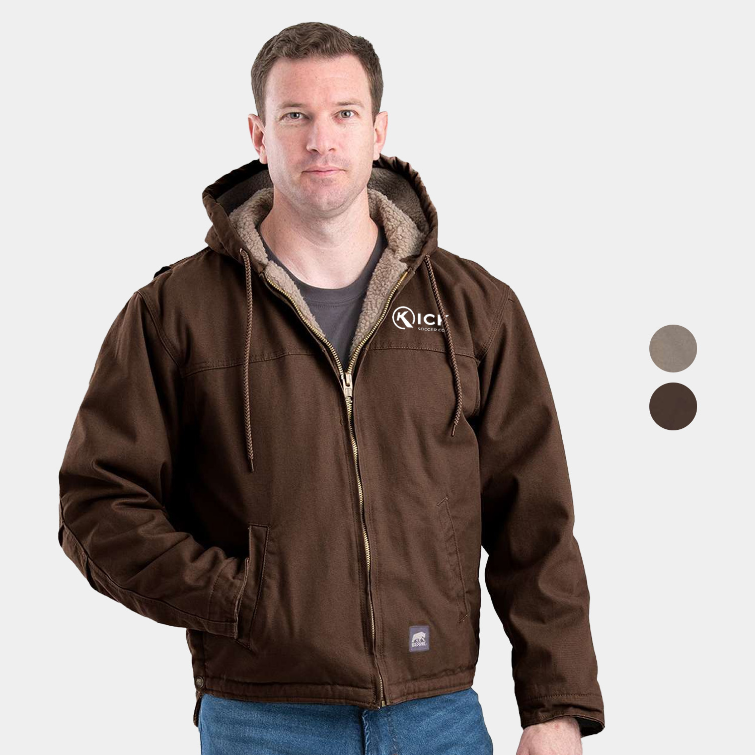 BERNE® Men's Heartland Washed Duck Hooded Work Coat