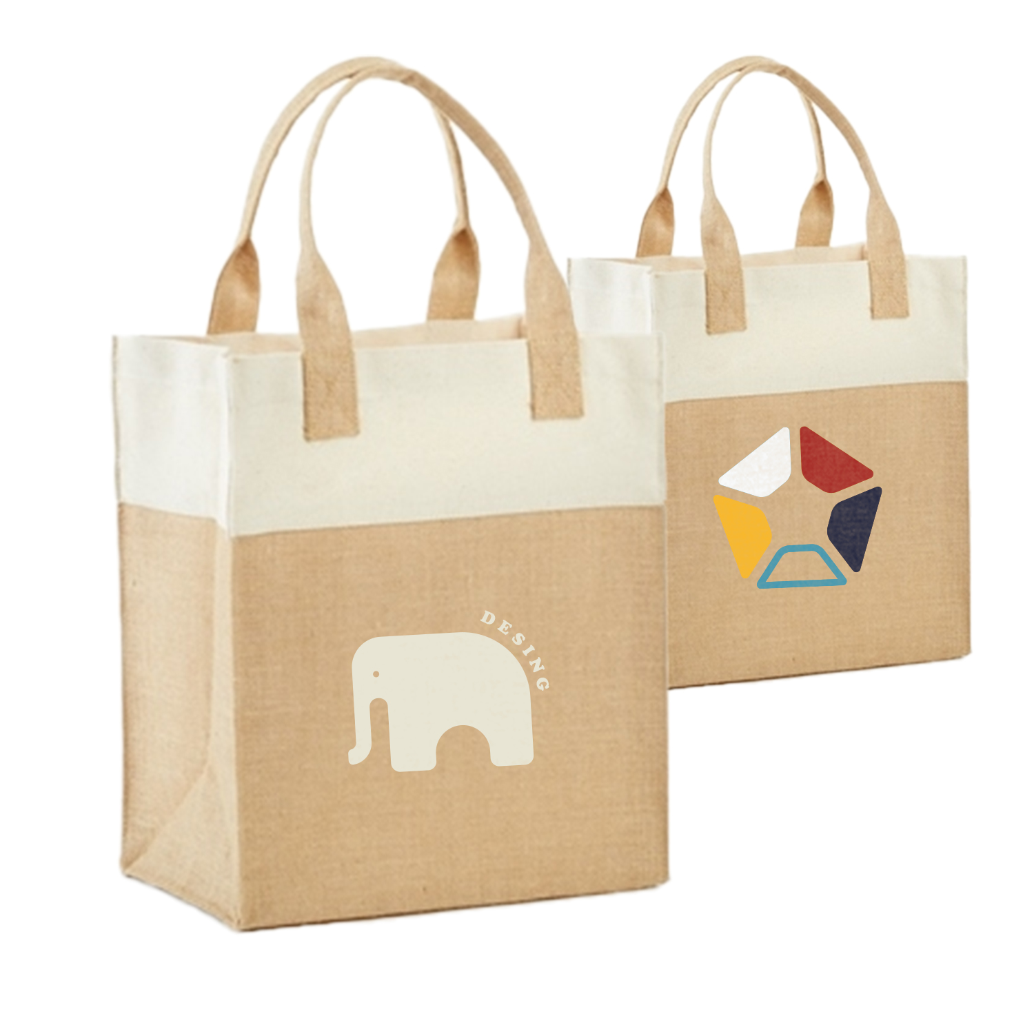 Mini Jute Gift Bag with Cotton Trims