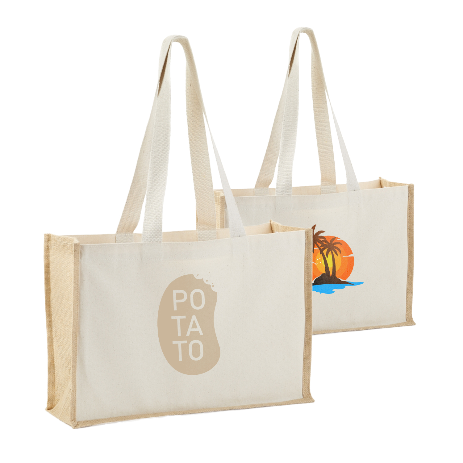 Eco-Friendly Cotton & Jute Tote with Sturdy Design