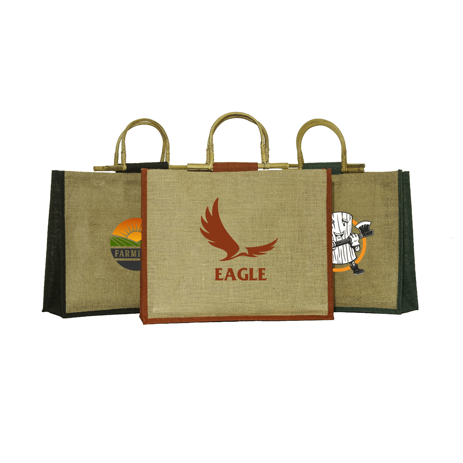 Eco-Friendly Jute Tote with Cane Handles