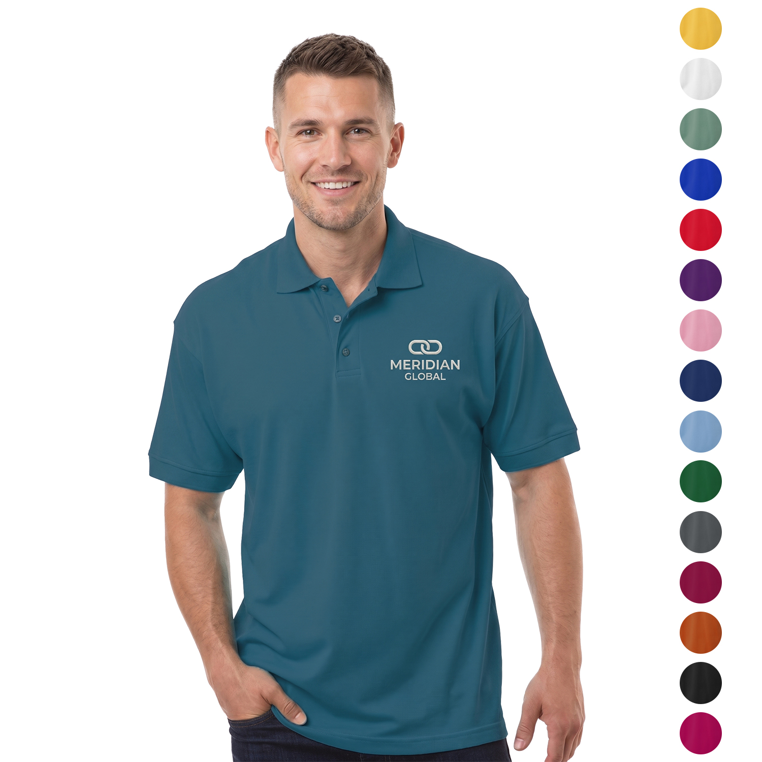 Men's Superblend Easy-Care Pique Polo Shirt