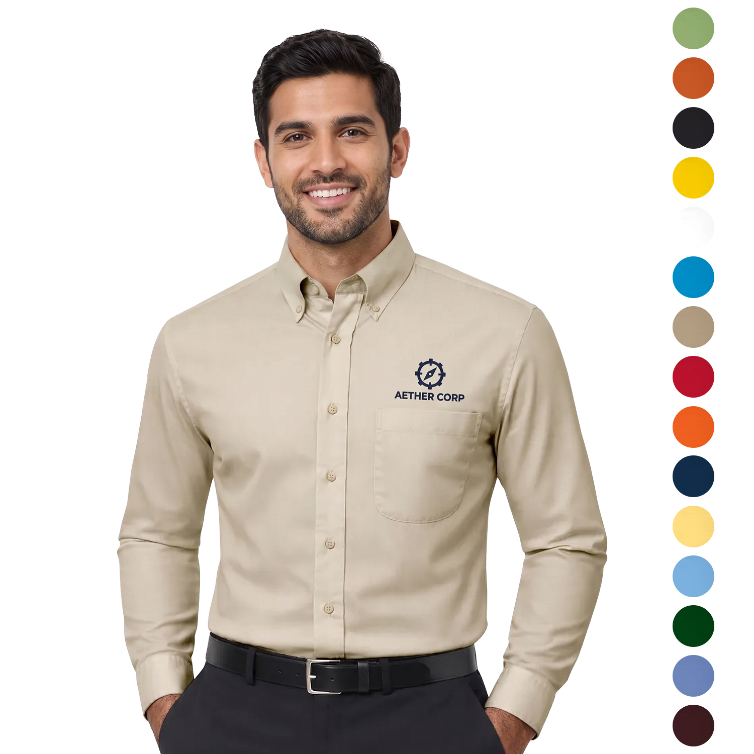Men's Superblend Long-Sleeve Poplin Dress Shirt