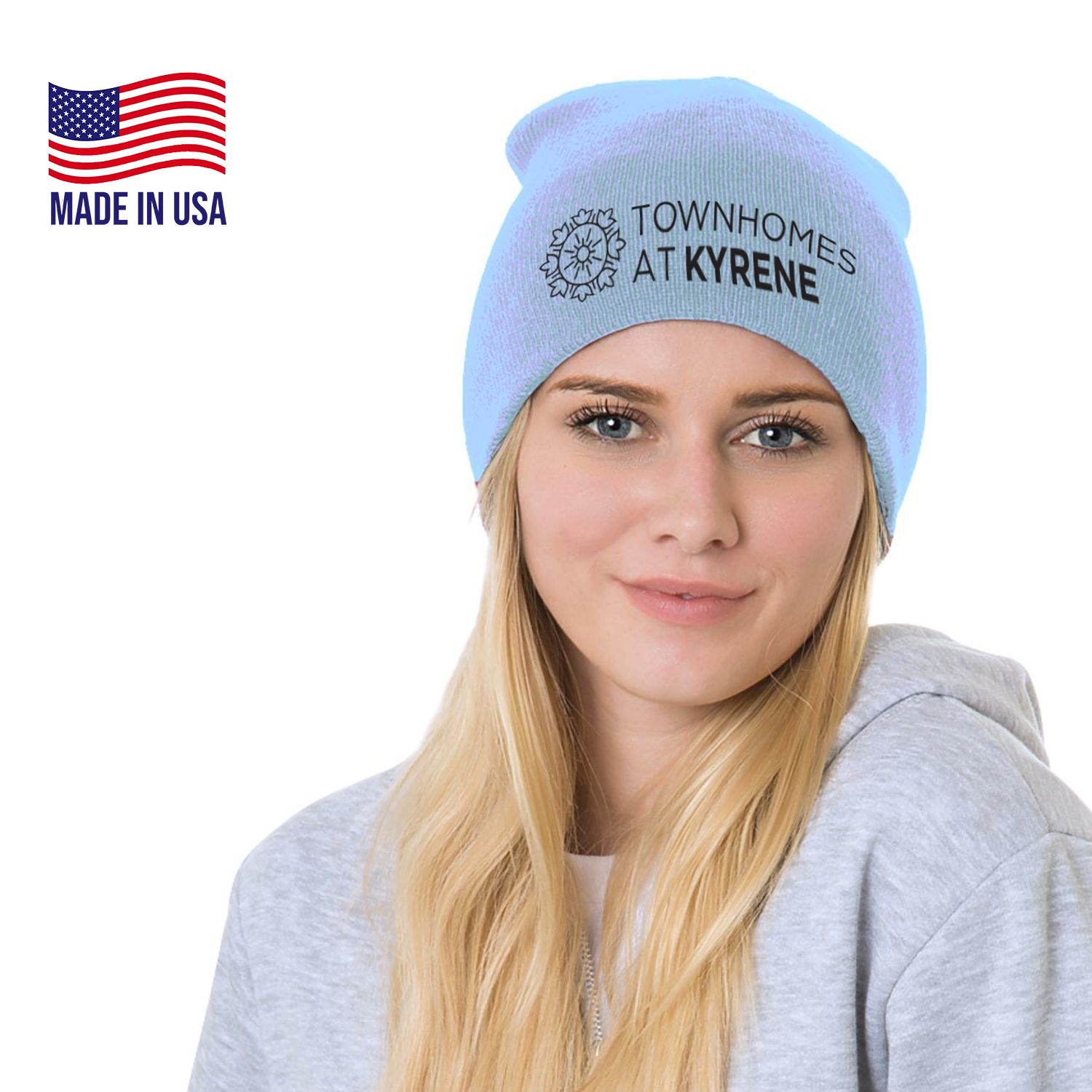 USA-Made 8" Headwear Acrylic Knit Beanie