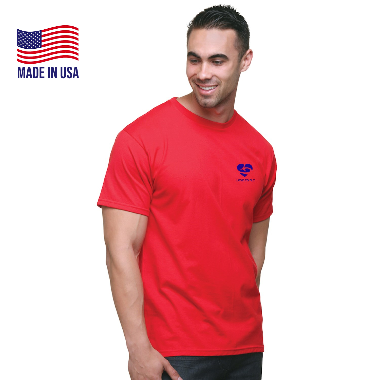 USA-Made Unisex Fine Jersey Crew Tee Shirt