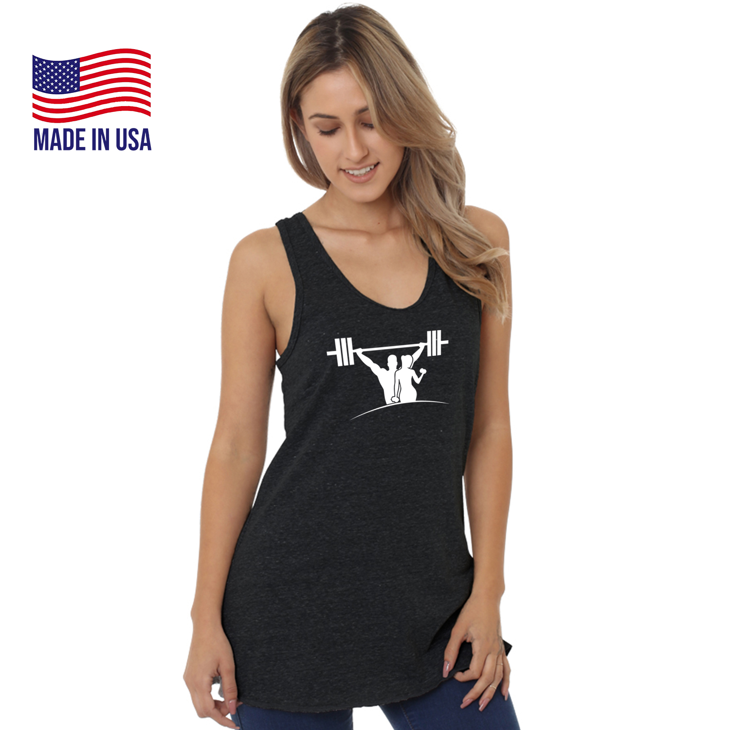 USA-Made Women's Triblend Racerback Tank