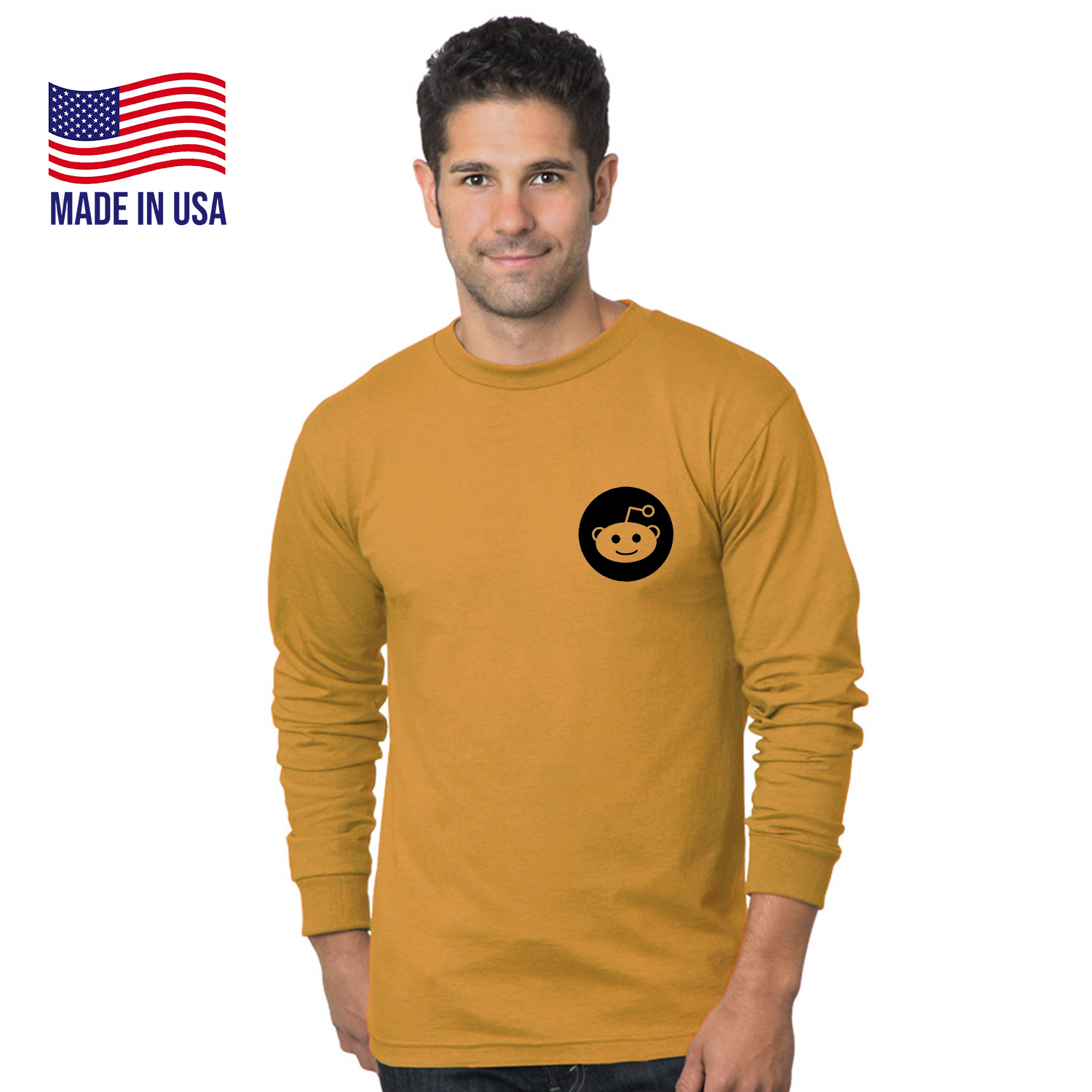USA-Made Heavyweight Unisex Long Sleeve Crew Tee