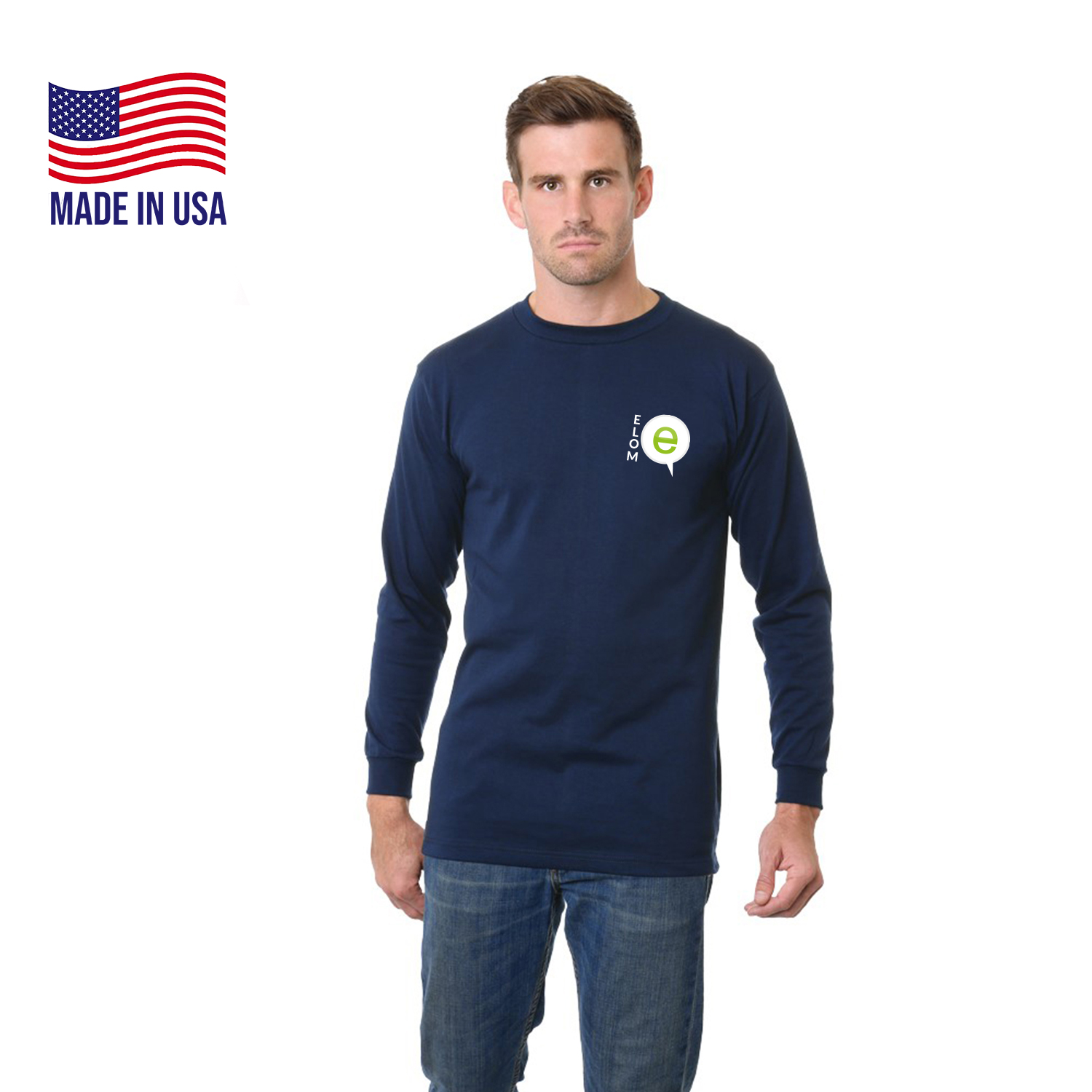 USA-Made Big & Tall Heavyweight Crew Long Sleeve Tee