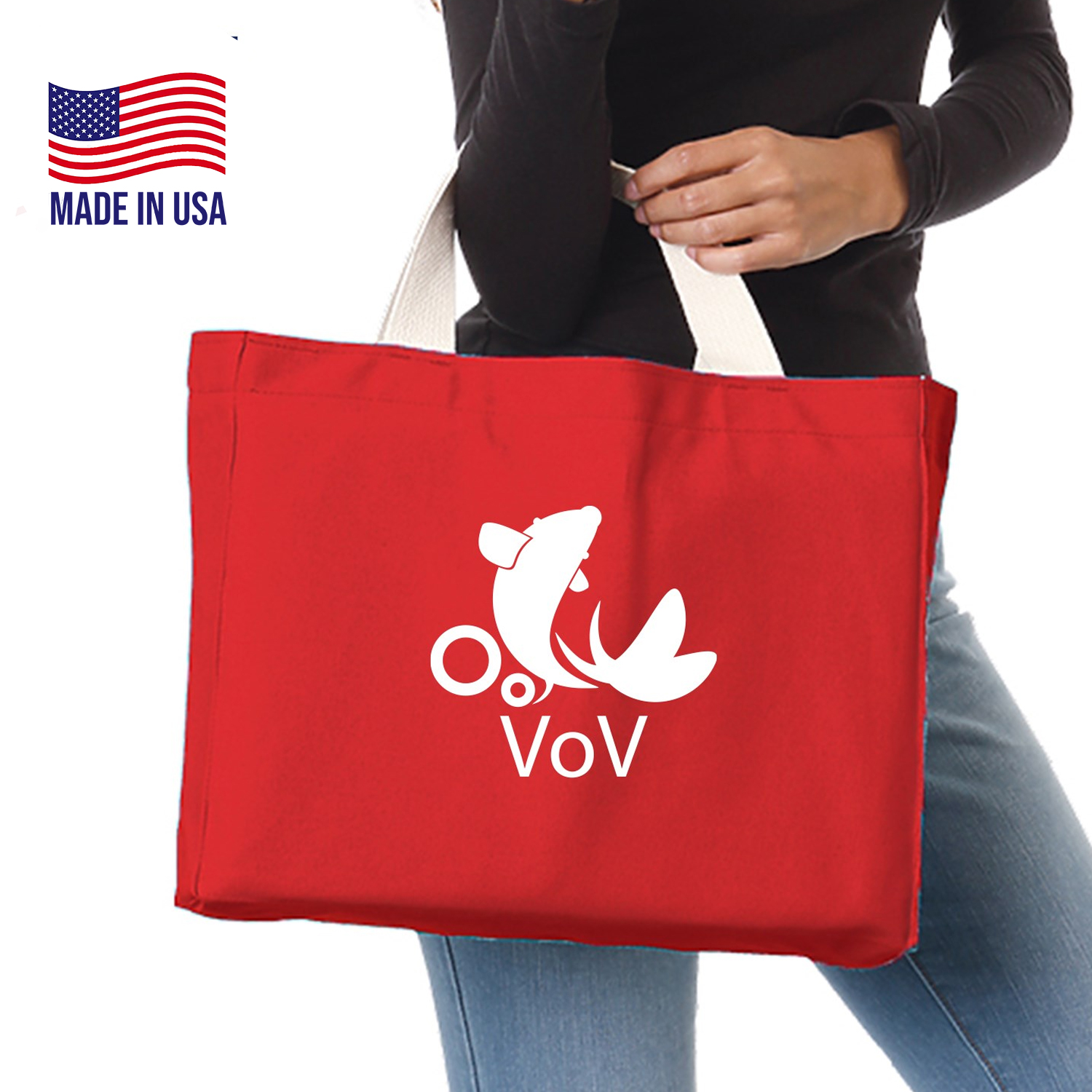 USA-Made 12 oz. Cotton Canvas Tote Bag w/ Bottom Gusset (14" x 11" x 4")