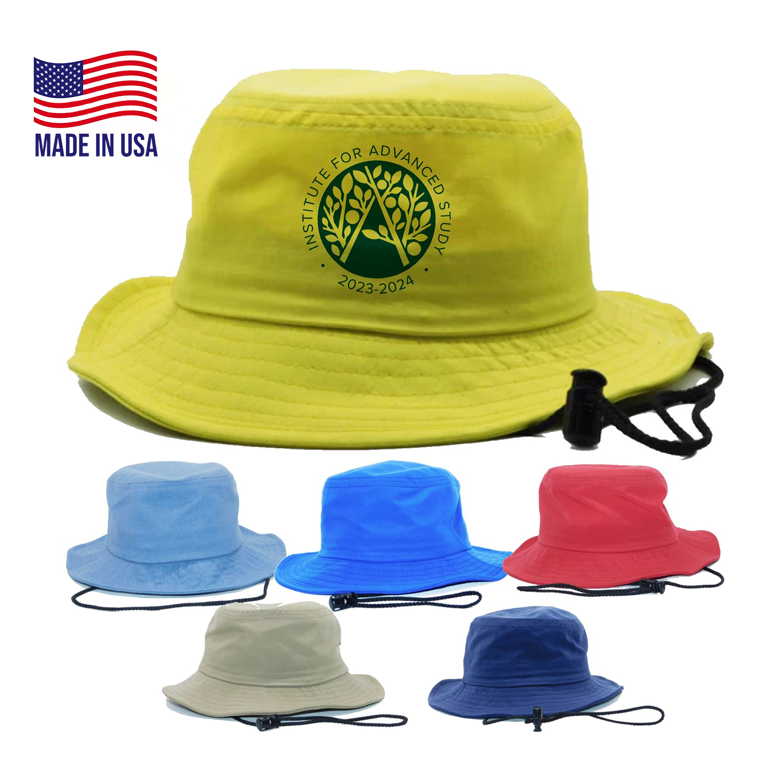 True American Made Taslan Bucket Hat W/ Adjustable Drawstring