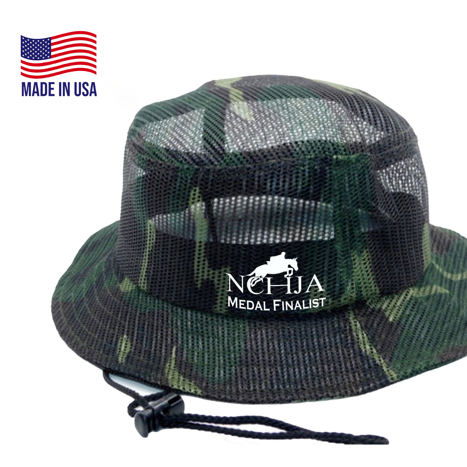 True American Made Mesh Camo Bucket Hat W/ Adjustable Drawstring
