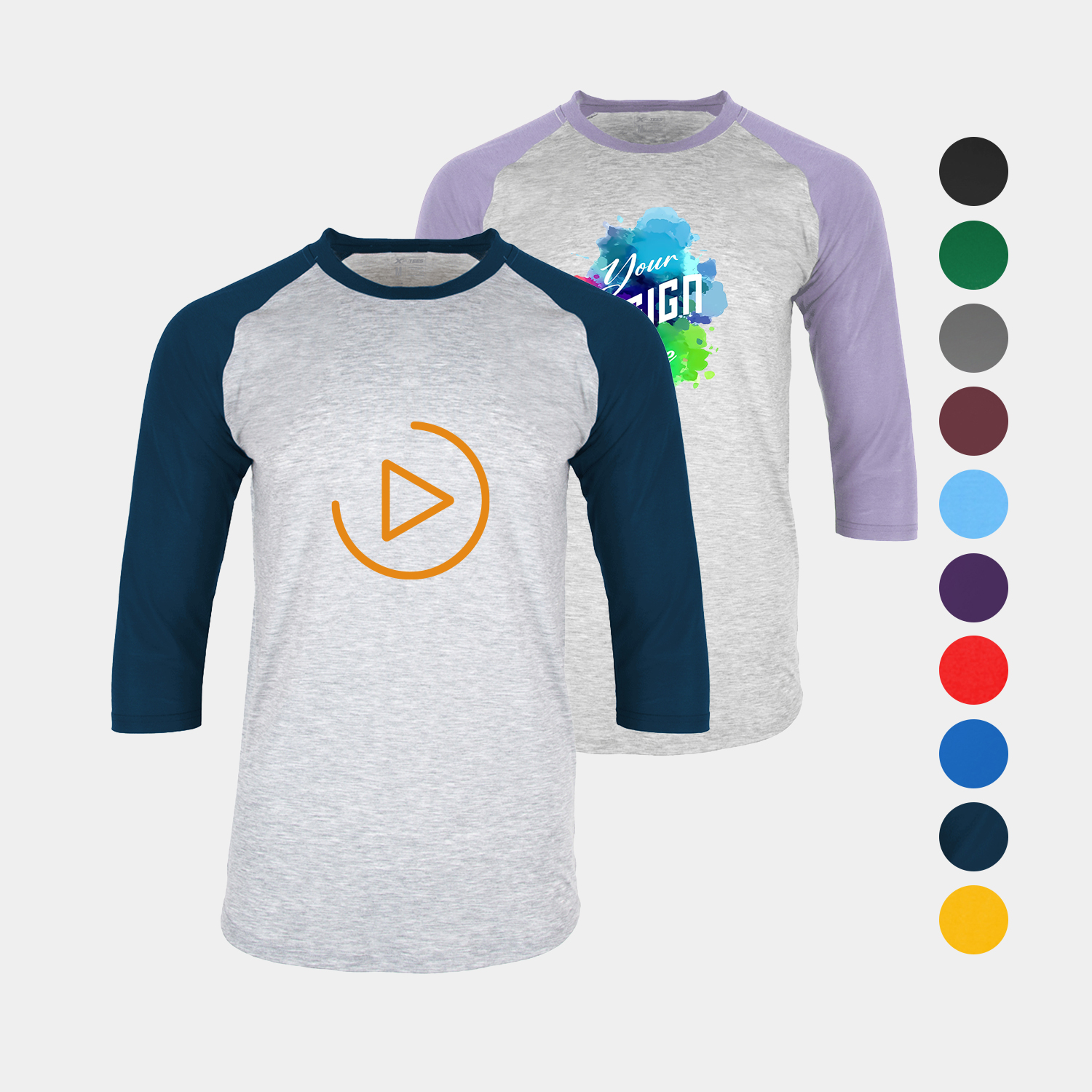 Varsity Men’s 3/4 Sleeve Raglan Baseball Tee