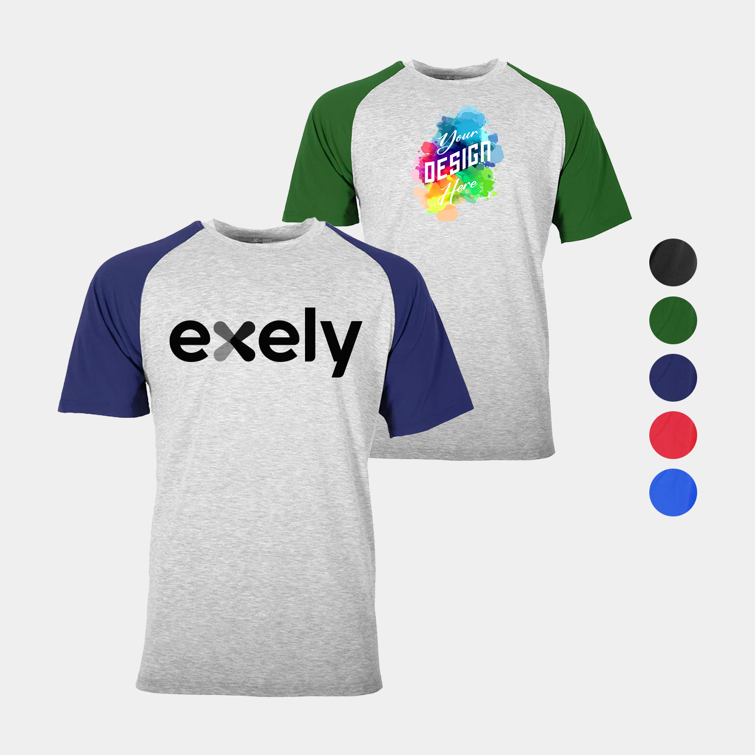 Men’s Contrast Raglan Short Sleeve Baseball Tee