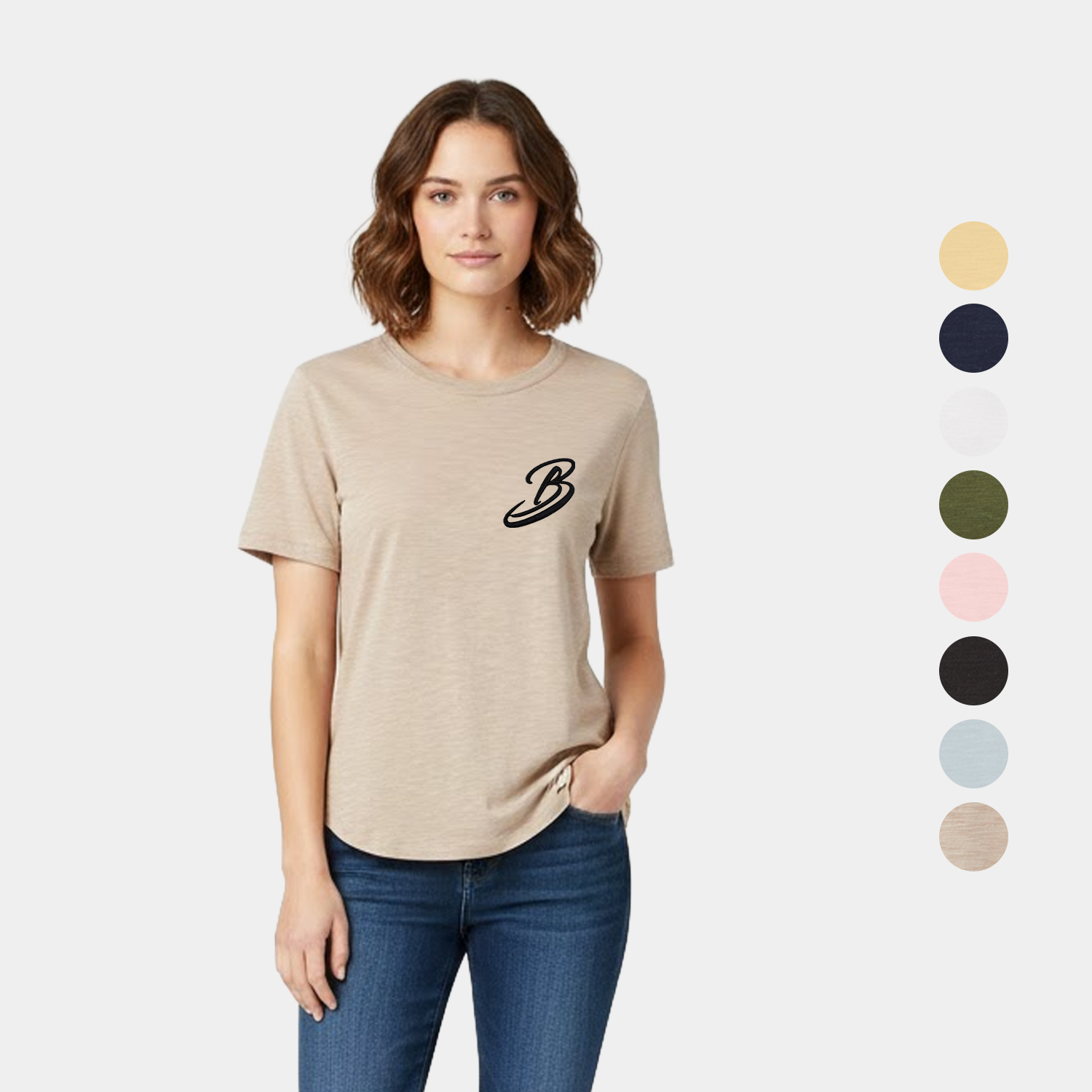 Natalie Women’s Curved Hem Slub Jersey Tee
