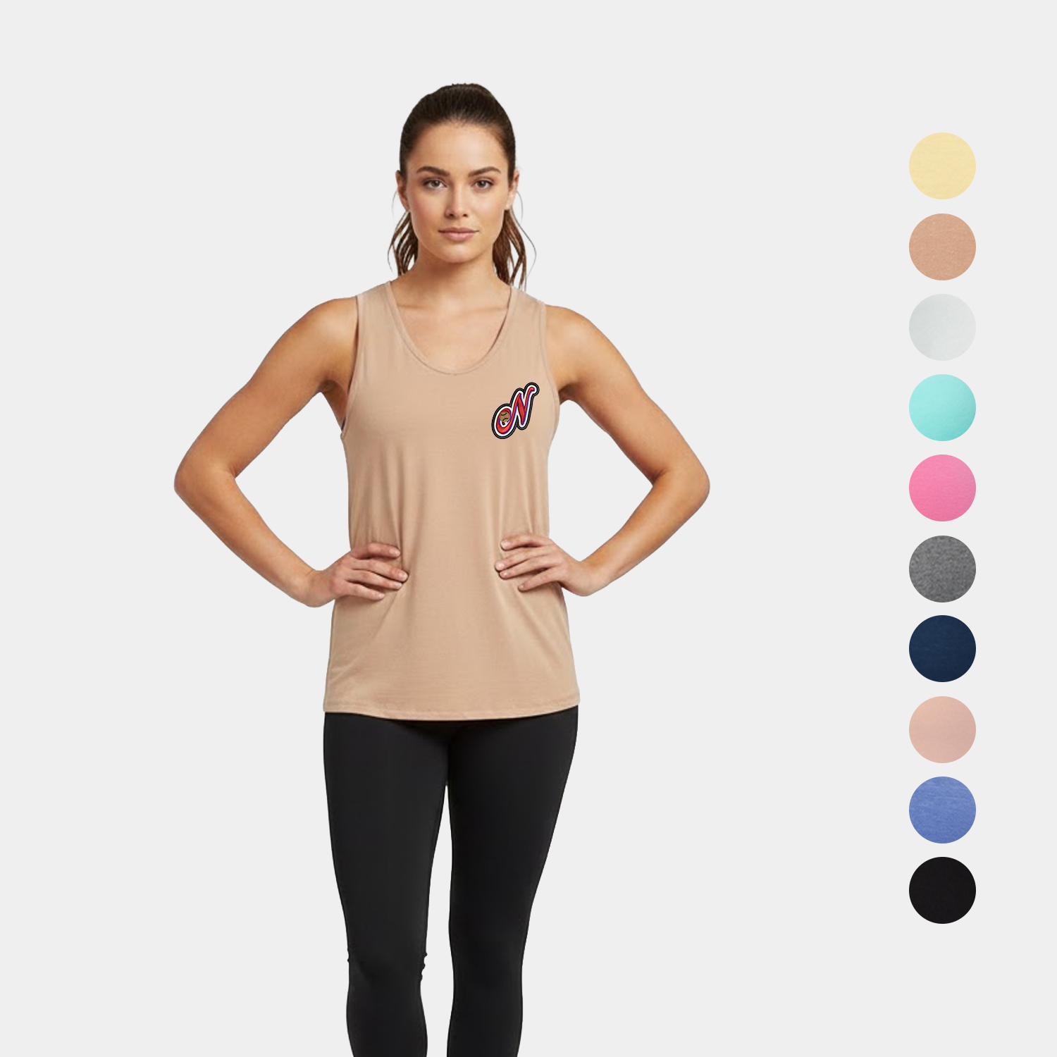 Paris Ladies Ringspun Cotton Blend Flowy Tank